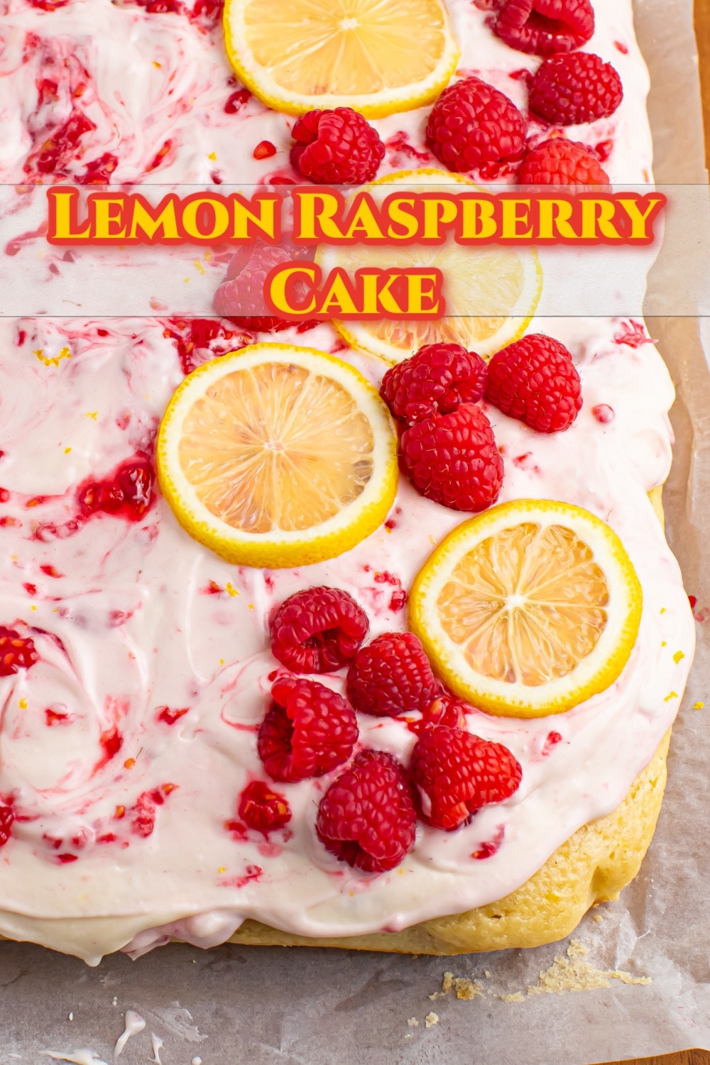 A buttermilk lemon raspberry frosted sheet cake made with —sun-ripened raspberries and tart lemon. It's one deliciously tender cake! via @cmpollak1