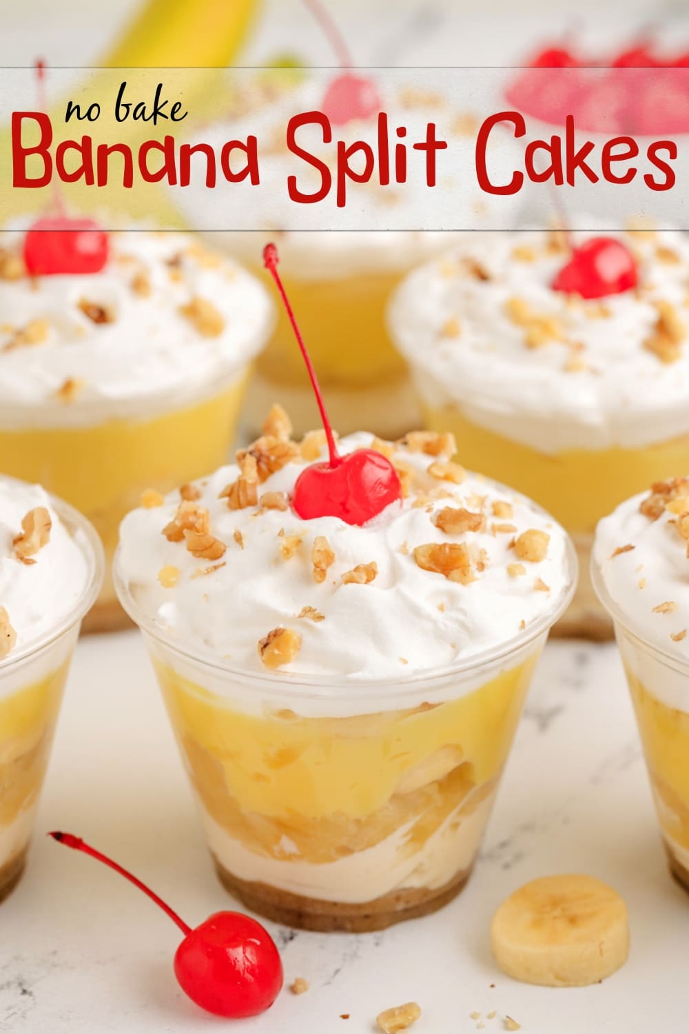 These No-Bake Banana Split "Cakes" are streamlined into cute, individual portions. Perfect for your next gathering—easy to serve, no oven needed, and just the right amount of sweetness.
via @cmpollak1