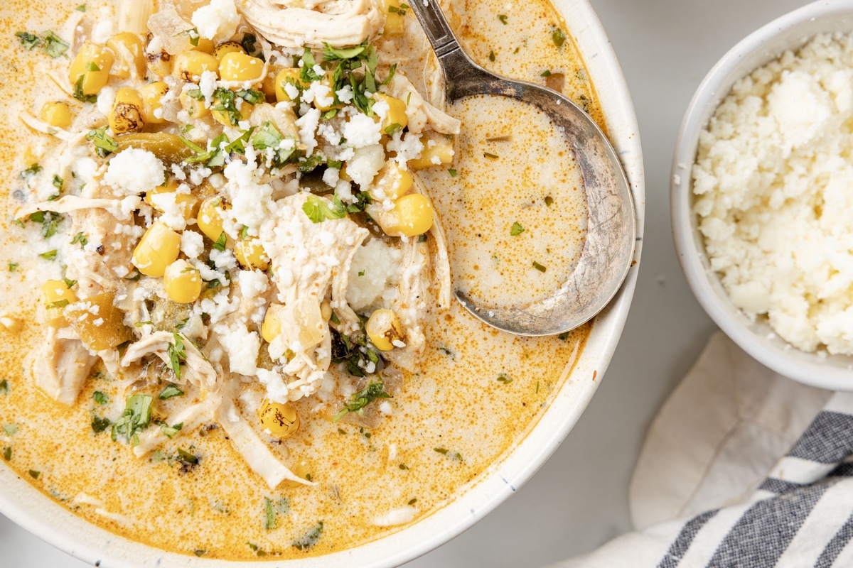 This Mexican Street Corn Soup is inspired by elote, bringing all those bold, zesty flavors into a cozy, comforting bowl. It's like eating favorite street food with a spoon. elote soup