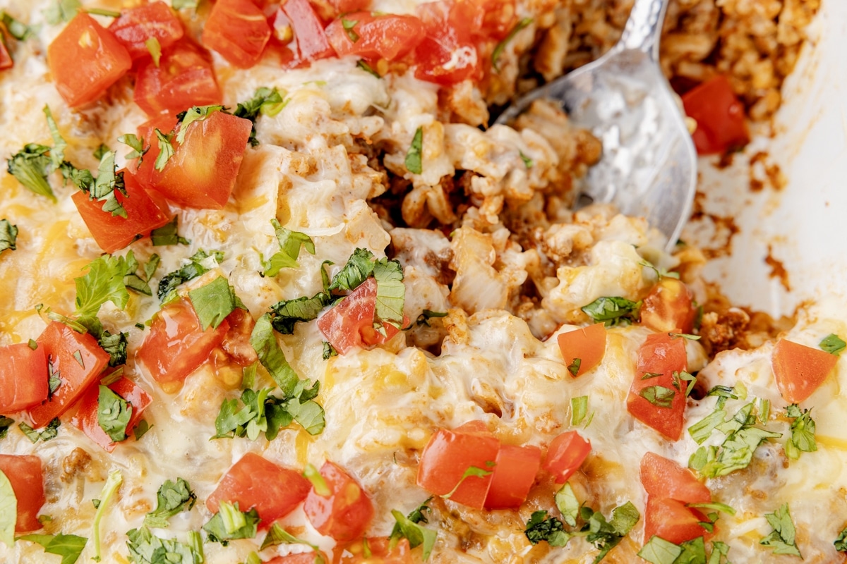 cheesy taco rice casserole