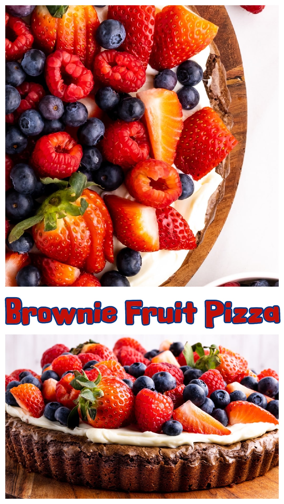 This brownie fruit pizza recipe is everything you want in a fun, easy dessert. It starts with a boxed brownie mix for a cakey, chocolate base and gets topped with cream cheese frosting and fresh fruit. If you’ve been looking for a fruit pizza recipe that’s a little richer or want a chocolate fruit pizza that slices clean, this version delivers. It’s great for parties and holidays—and yes, this brownie with fruit on top holds up in the fridge too.

 via @cmpollak1
