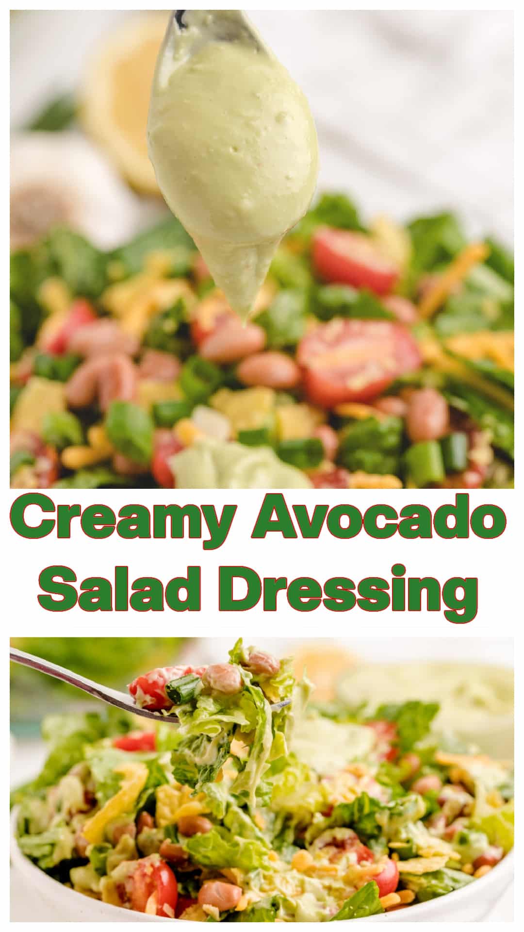This creamy Mexican avocado dressing is the one to save—smooth, tangy, and packed with real avocado flavor. It’s easy to blend up and holds its color in the fridge, making it perfect for meal prep. Try it on taco salads, burrito bowls, wraps, or with the simple Mexican salad it was made for. If you’ve been searching for a homemade creamy avocado salad dressing that actually tastes like avocado, this is it. via @cmpollak1