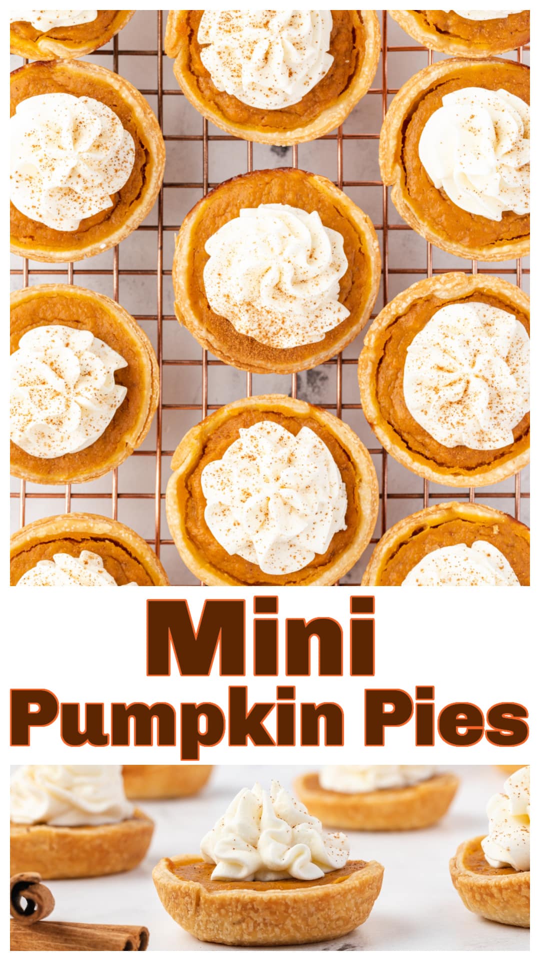 Mini Pumpkin Pies baked in a muffin tin with the same old-school pumpkin custard and flaky crust you expect from a full pie. Easy to make, perfect for Thanksgiving, and no slicing needed. These individual pumpkin pies travel well, chill beautifully, and bring all the flavor without the hassle. Try them when you want pumpkin pie in a smaller, faster, and crowd-friendly way. via @cmpollak1