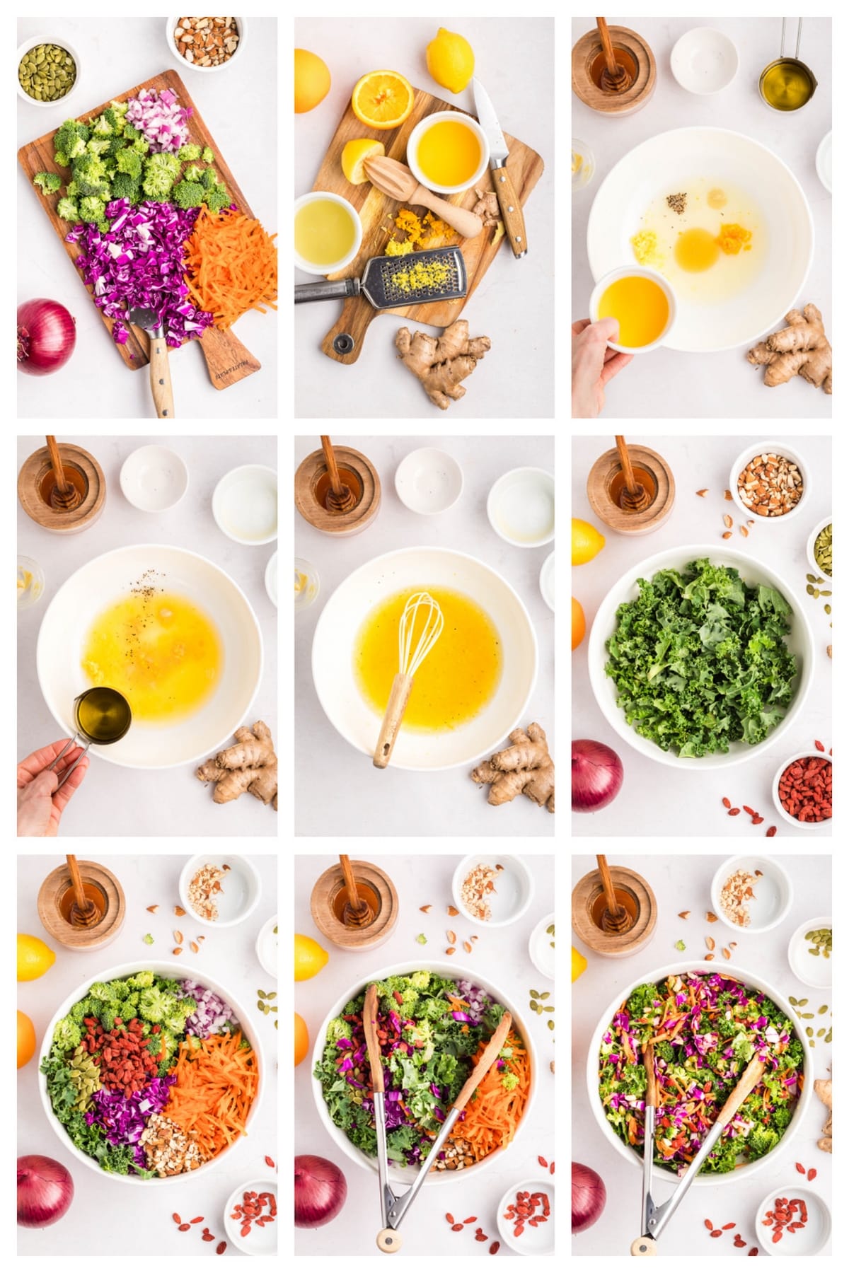 step by step process creating the salad