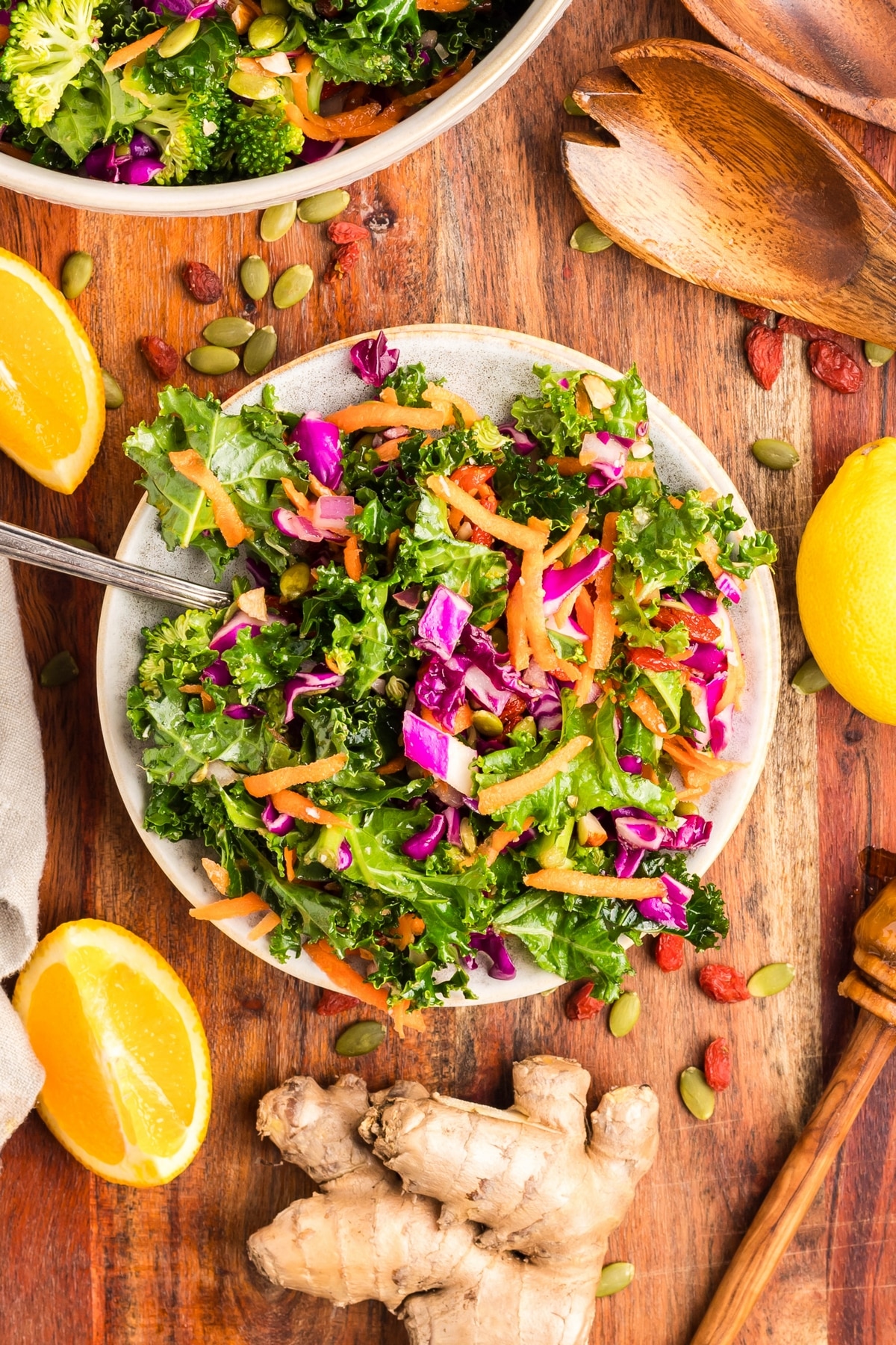 Chopped Kale Salad with Citrus Ginger Vinaigrette