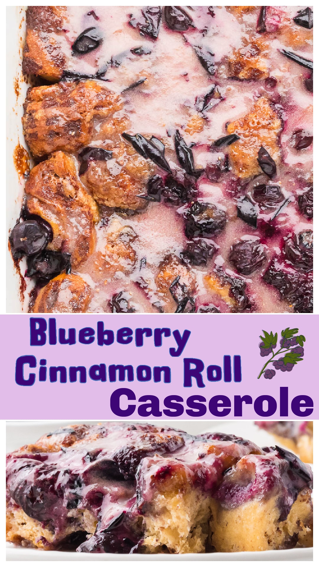This blueberry cinnamon roll casserole is an easy and delicious way to upgrade Pillsbury refrigerated cinnamon rolls into a warm, gooey breakfast casserole. Filled with juicy blueberries and topped with a sweet blueberry icing, it’s perfect for breakfast and brunch. Whether you're making it for Easter brunch, Mother’s Day brunch, or a weekend treat, this simple recipe comes together fast and bakes up beautifully every time. via @cmpollak1