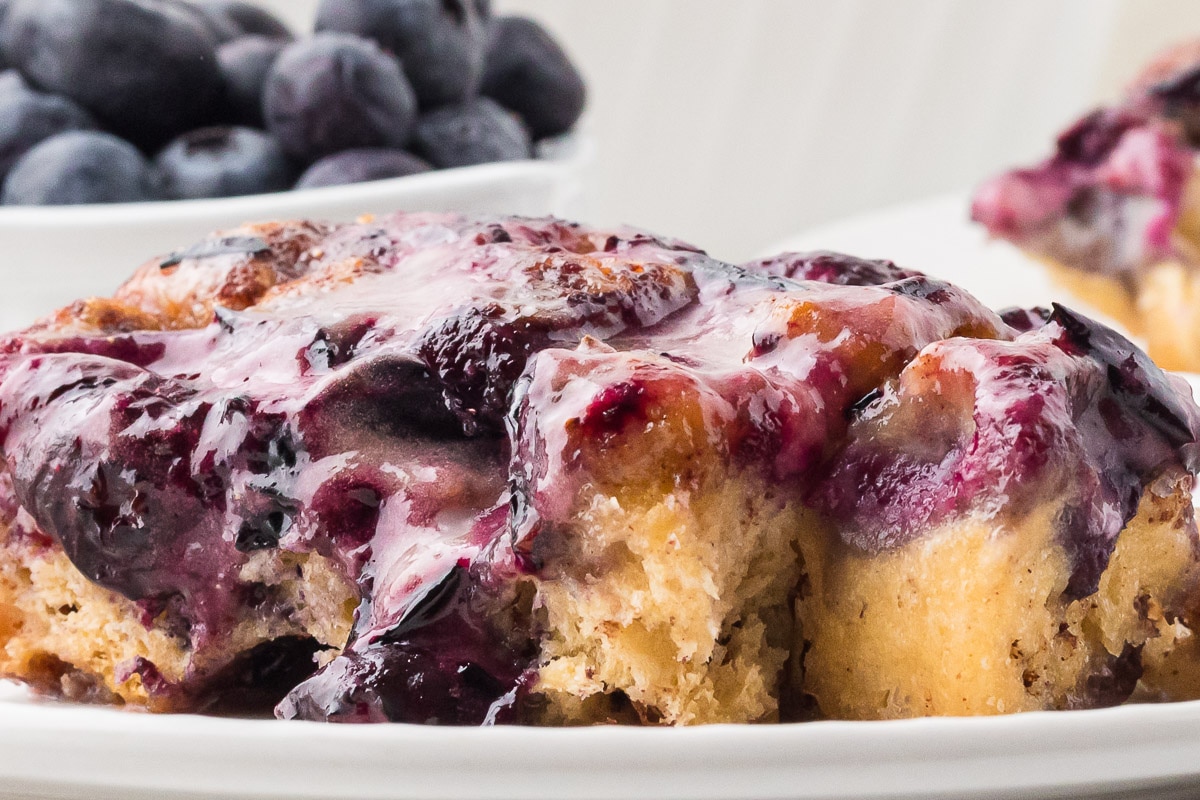 Blueberry Cinnamon Roll Casserole