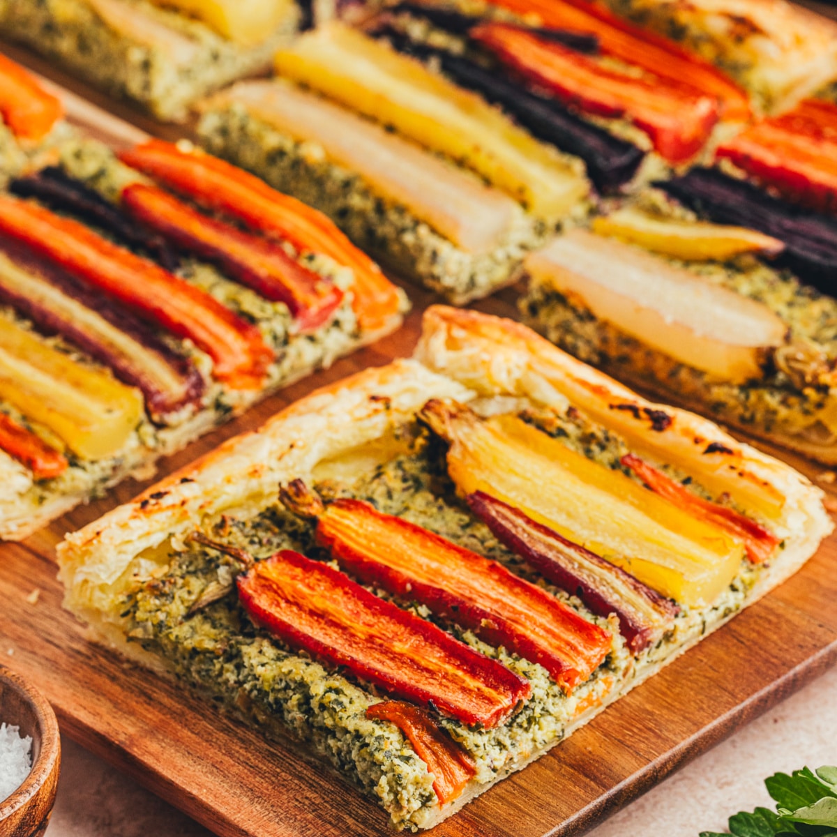 Carrot Tart with Pistachio Pesto and Ricotta