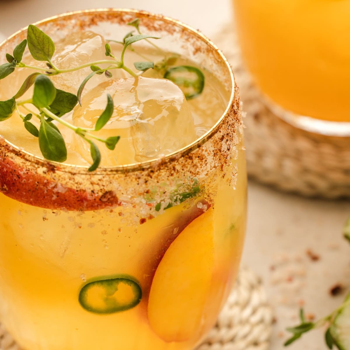 Hot Honey Peach Margarita