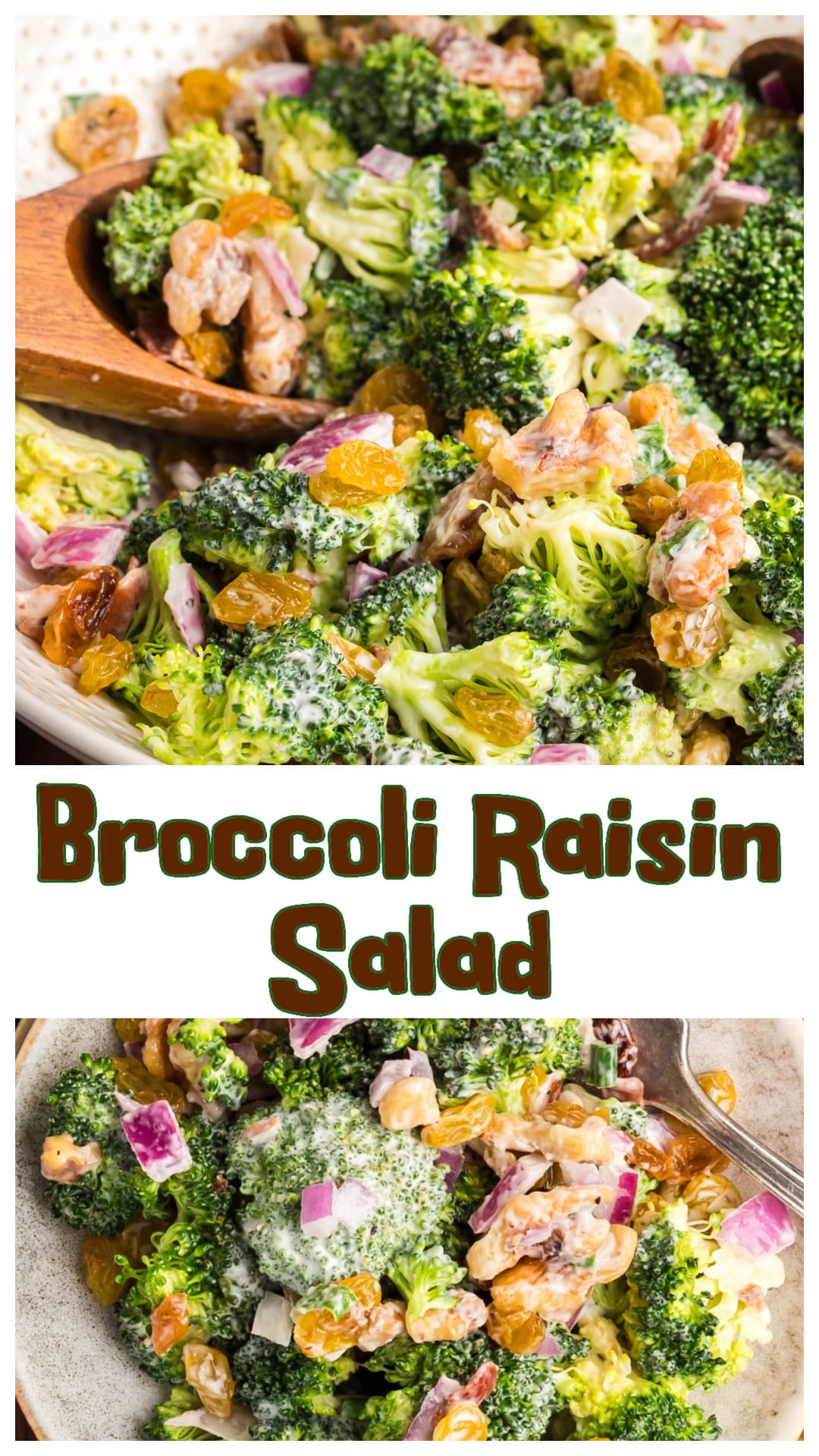 This easy broccoli raisin salad is the perfect side dish for dinner, potlucks, or BBQs. Made with fresh broccoli, golden raisins, red onion, walnuts, bacon, and a creamy homemade dressing, it’s sweet, tangy, and crunchy. Ready in 20 minutes. via @cmpollak1