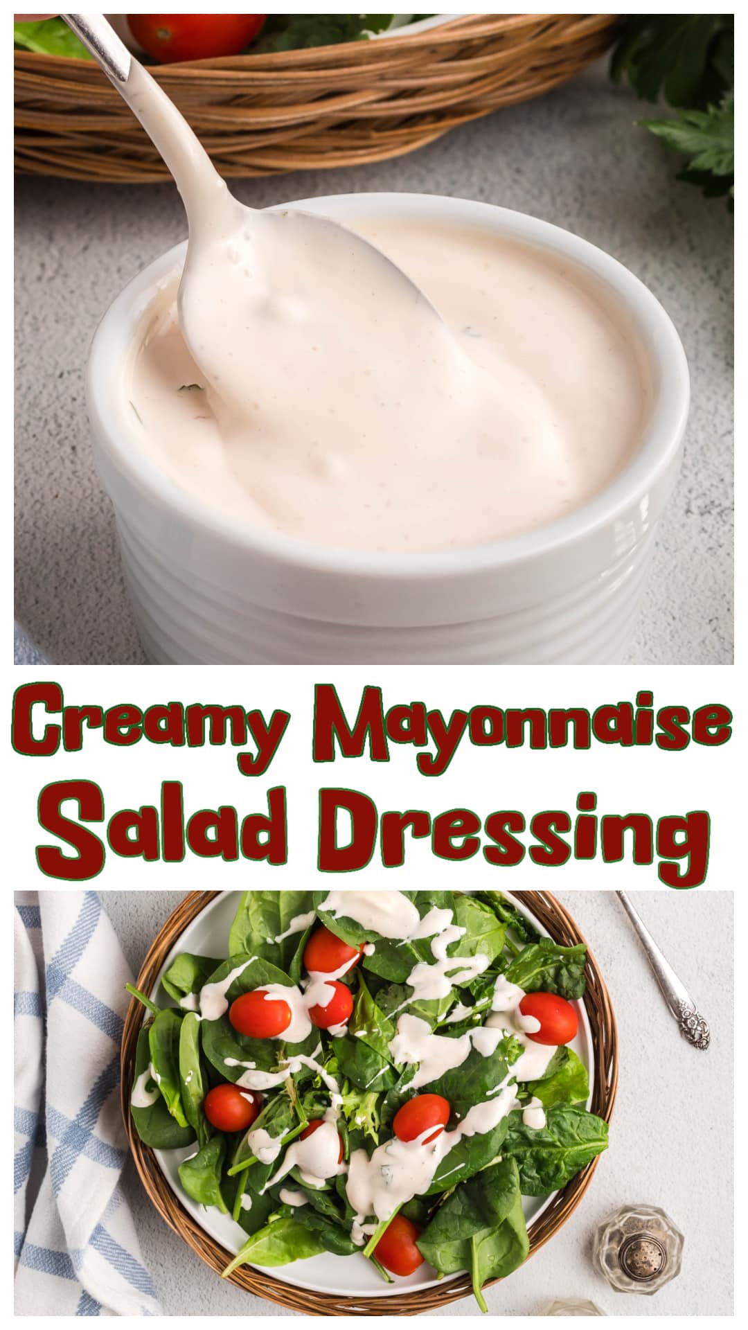 This creamy mayonnaise salad dressing is smooth, tangy, and easy to make with simple pantry ingredients. It’s perfect for leafy greens, pasta salads, coleslaw, or even as a veggie dip. Red wine vinegar adds brightness, while a touch of sugar and garlic powder brings everything together. No blender or fancy tools needed—just a bowl and a whisk. Make it ahead and keep it in the fridge for quick salads all week. via @cmpollak1