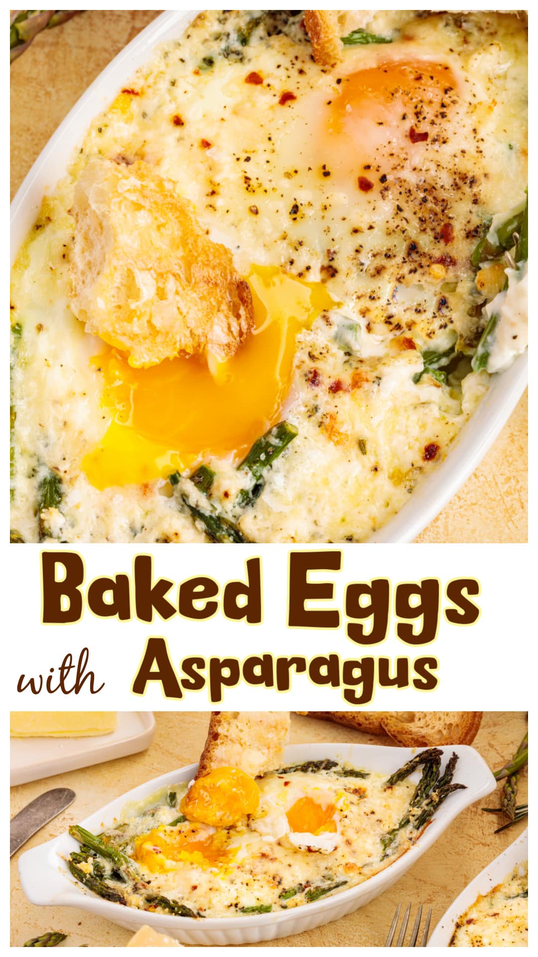 Baked Eggs with Asparagus are a simple and satisfying brunch option made with sautéed asparagus, cream, and eggs baked in individual ramekins. Finished with Parmesan and black pepper, they’re easy to serve and full of flavor. Perfect for weekend mornings or light meals, and great with toast for dipping. via @cmpollak1