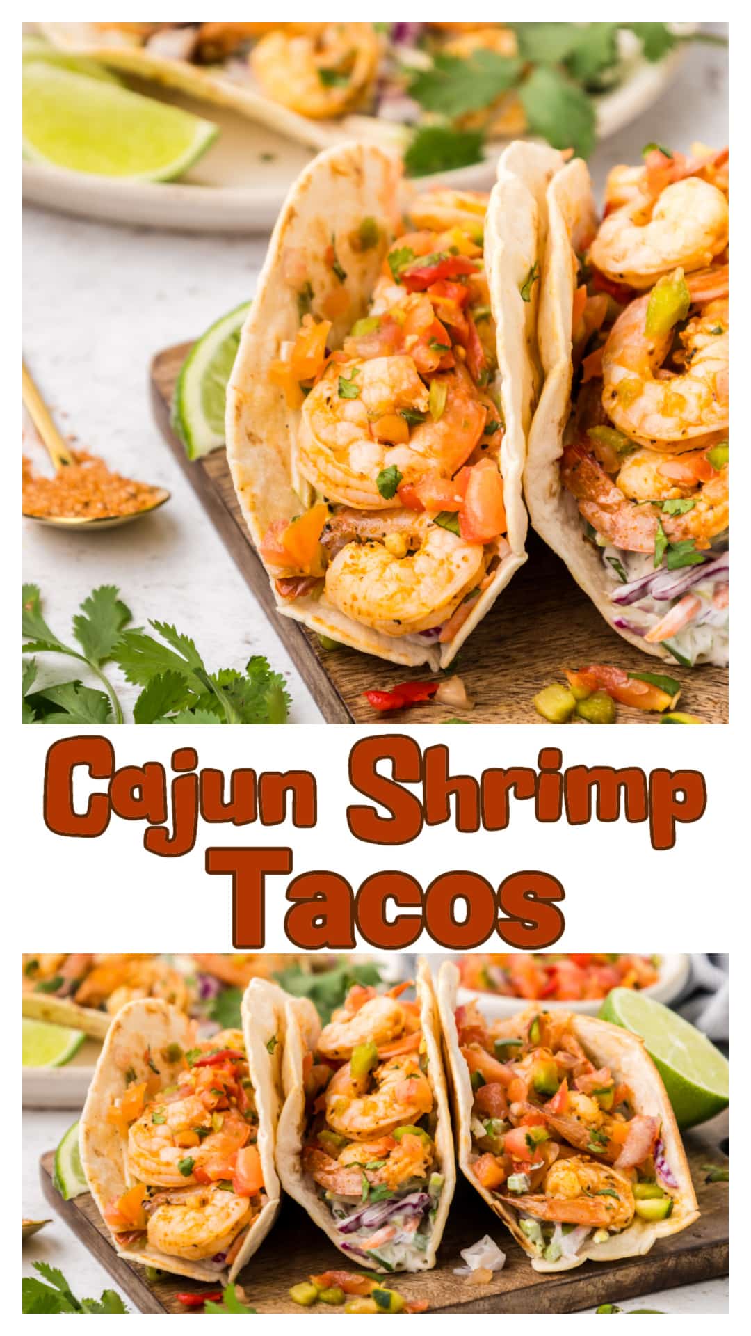 These cajun shrimp tacos are layered with bold flavor from skillet-seared shrimp seasoned with Cajun spices, garlic, and lime. A creamy slaw made with jalapeños, red onion, and cilantro adds crunch and coolness to balance the heat. Everything comes together quickly with warm tortillas and a squeeze of lime. This easy dinner is perfect when you want something fresh, spicy, and satisfying with minimal prep and no marinating. via @cmpollak1