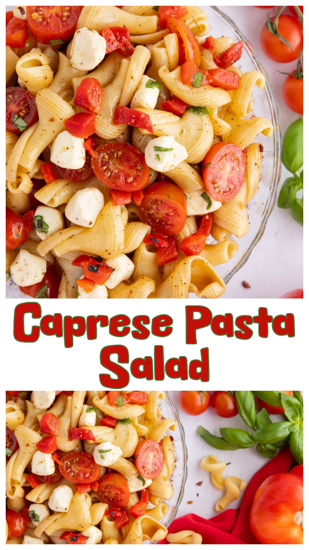 This caprese pasta salad with roasted red peppers is a fresh, flavorful side that’s easy to prep ahead. Tossed with mozzarella pearls, basil, and a balsamic glaze dressing, it’s perfect for picnics, potlucks, or a light lunch. The roasted red peppers add a smoky-sweet twist that makes it a little different from the usual caprese pasta salad. Serve chilled and stir before serving for the best flavor. via @cmpollak1