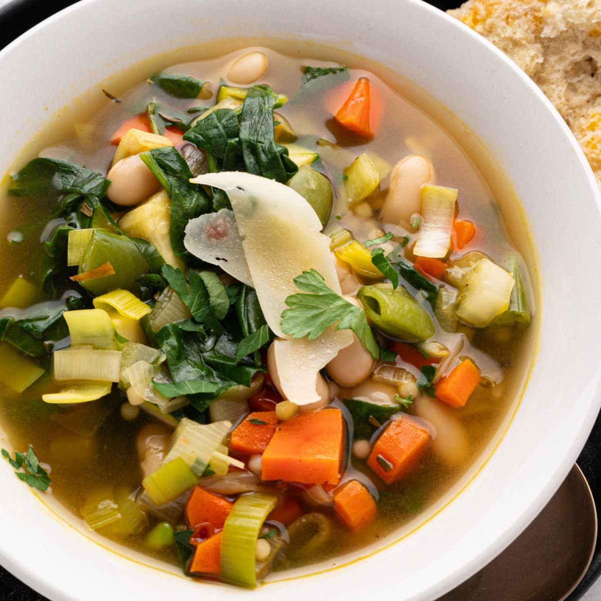 Herby Green Minestrone with Leeks and Lemon