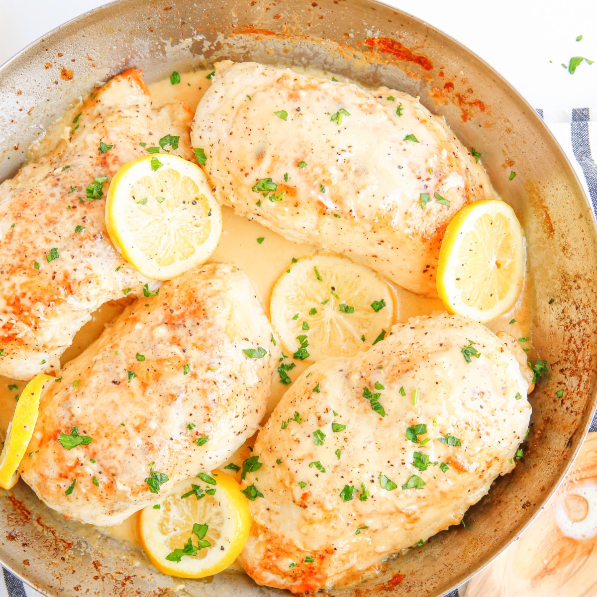 Skillet Creamy Lemon Garlic Chicken