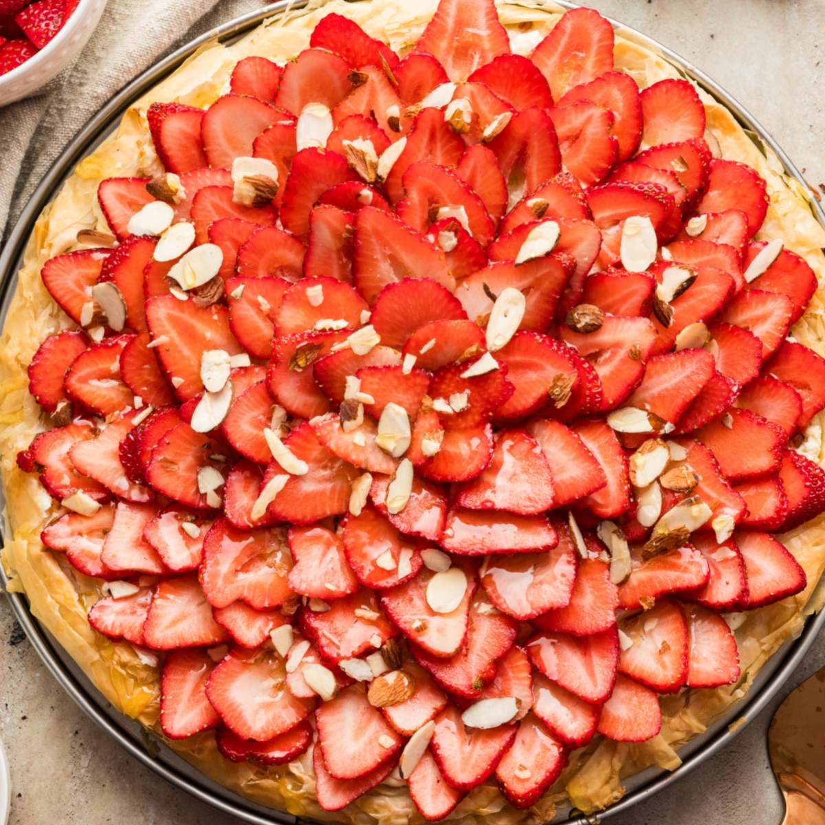 Strawberry Goat Cheese Tart (phyllo dough)
