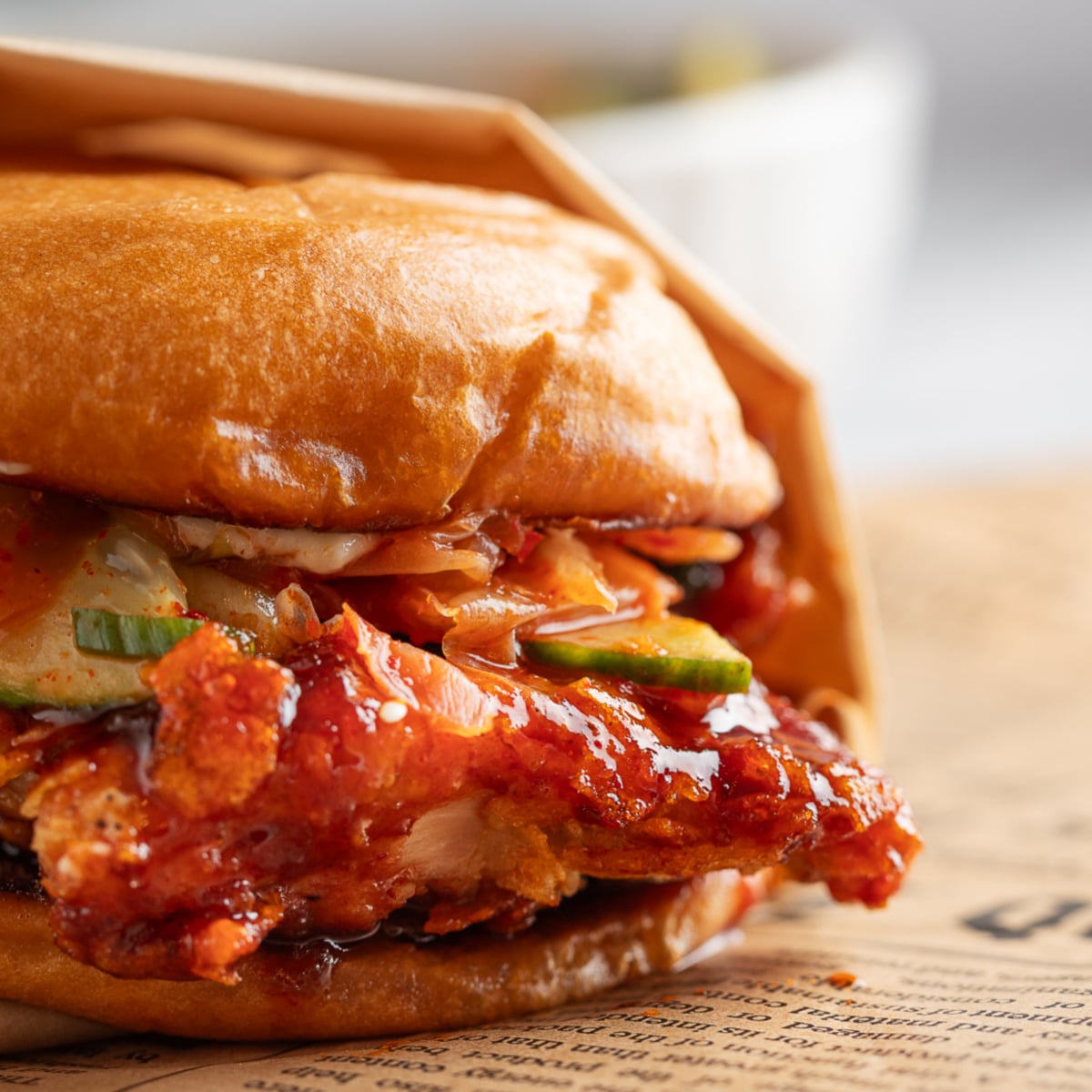 Gochujang Chicken Sandwich with a Potato Chip Crust
