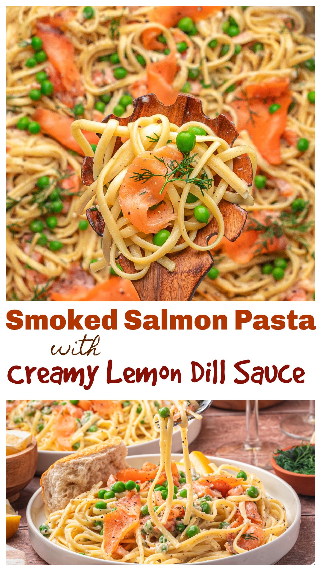 This smoked salmon pasta with creamy lemon dill sauce is fresh, rich, and packed with bright flavor. The lemon keeps the sauce light, the peas add a little pop, and the smoked salmon brings a salty, smoky bite that makes every forkful worth it. It’s a simple pasta dinner that looks and tastes like more than the sum of its parts — and it’s ready in about 25 minutes. If you’re looking for an easy salmon recipe that’s not just another fillet, this one’s worth trying. via @cmpollak1
