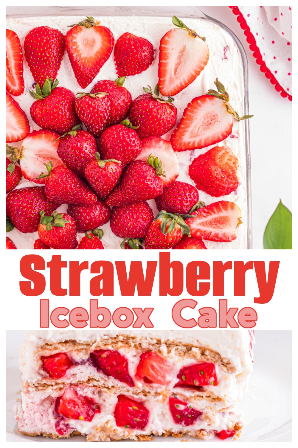 This no-bake strawberry icebox cake is the perfect dessert for summer dinners, potlucks, or backyard parties. It’s made with real whipped cream, fresh strawberries, and graham crackers—no pudding mix or Cool Whip. Layers chill overnight into a soft, sliceable cake with serious strawberries-and-cream flavor. If you’re looking for an easy no-bake strawberry dessert that feels homemade and crowd-friendly, this one’s it. via @cmpollak1