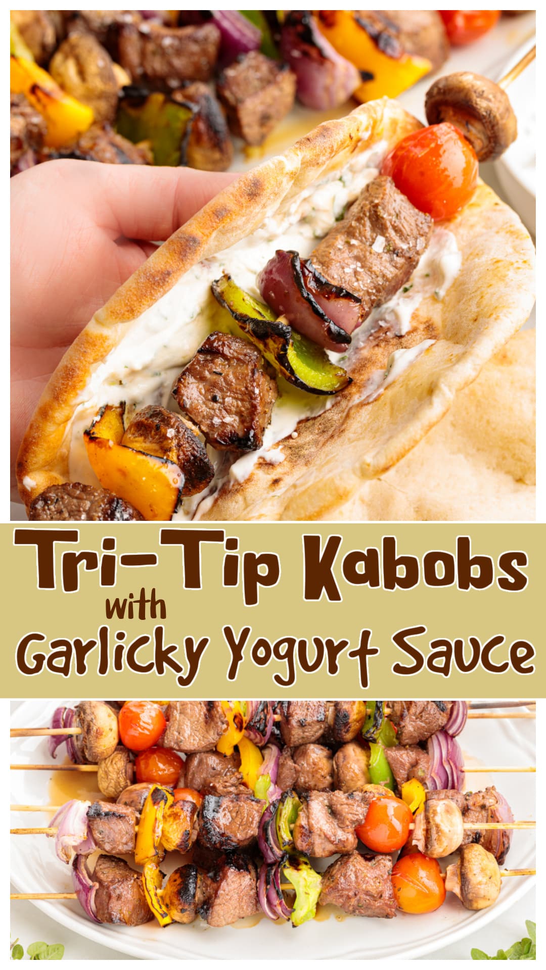 Juicy steak, grilled vegetables, and a cool garlicky yogurt sauce—all tucked into warm pita. These kabobs are full of flavor and easy to prep ahead. Great for summer grilling, meal prep, or your next backyard dinner. Includes marinade and dipping sauce, plus make-ahead and freezing tips. via @cmpollak1