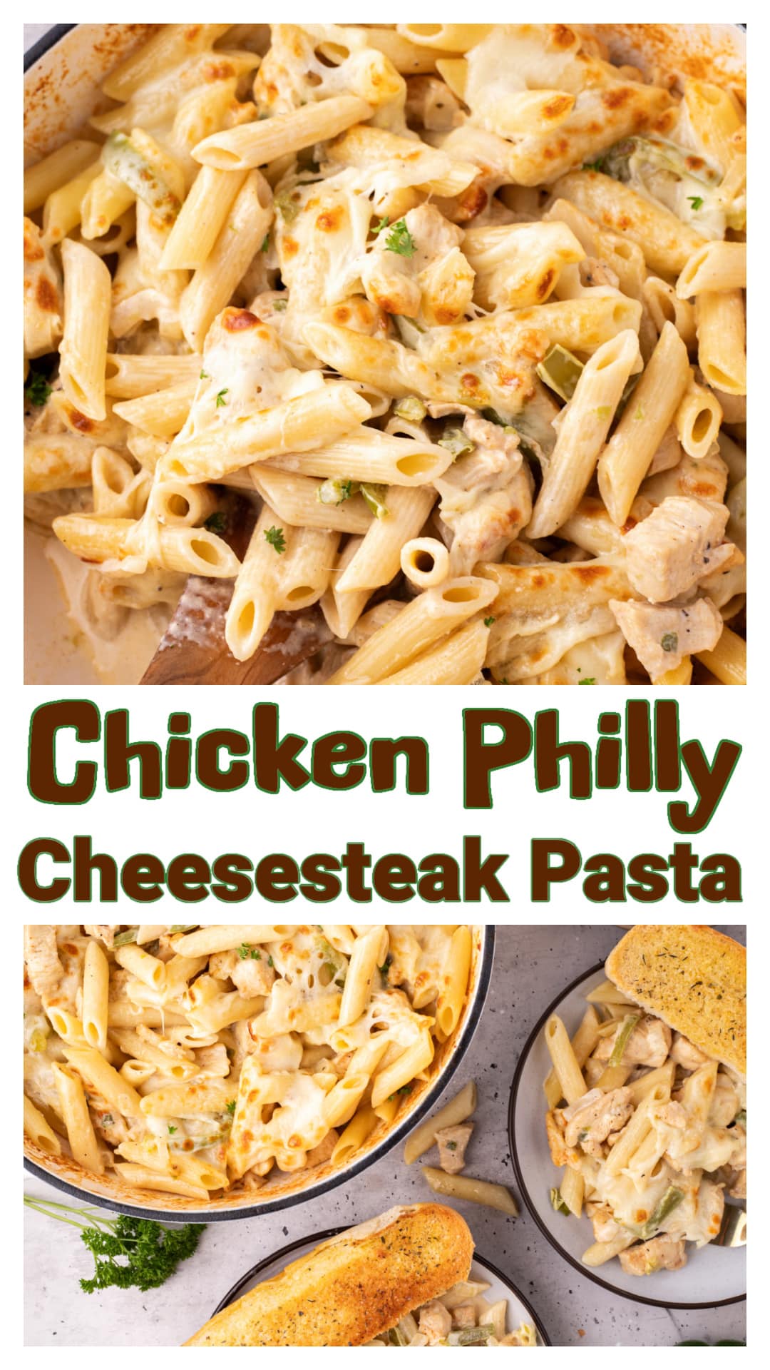This chicken Philly cheesesteak pasta brings together everything you love about the classic sandwich—sautéed onions, bell peppers, provolone, and savory seasoning—into a creamy, satisfying pasta dish. It’s rich, cheesy, and makes a perfect comfort dinner. Easy to make and full of flavor, this one-skillet meal is great for weeknights or whenever you’re craving something bold and hearty. via @cmpollak1