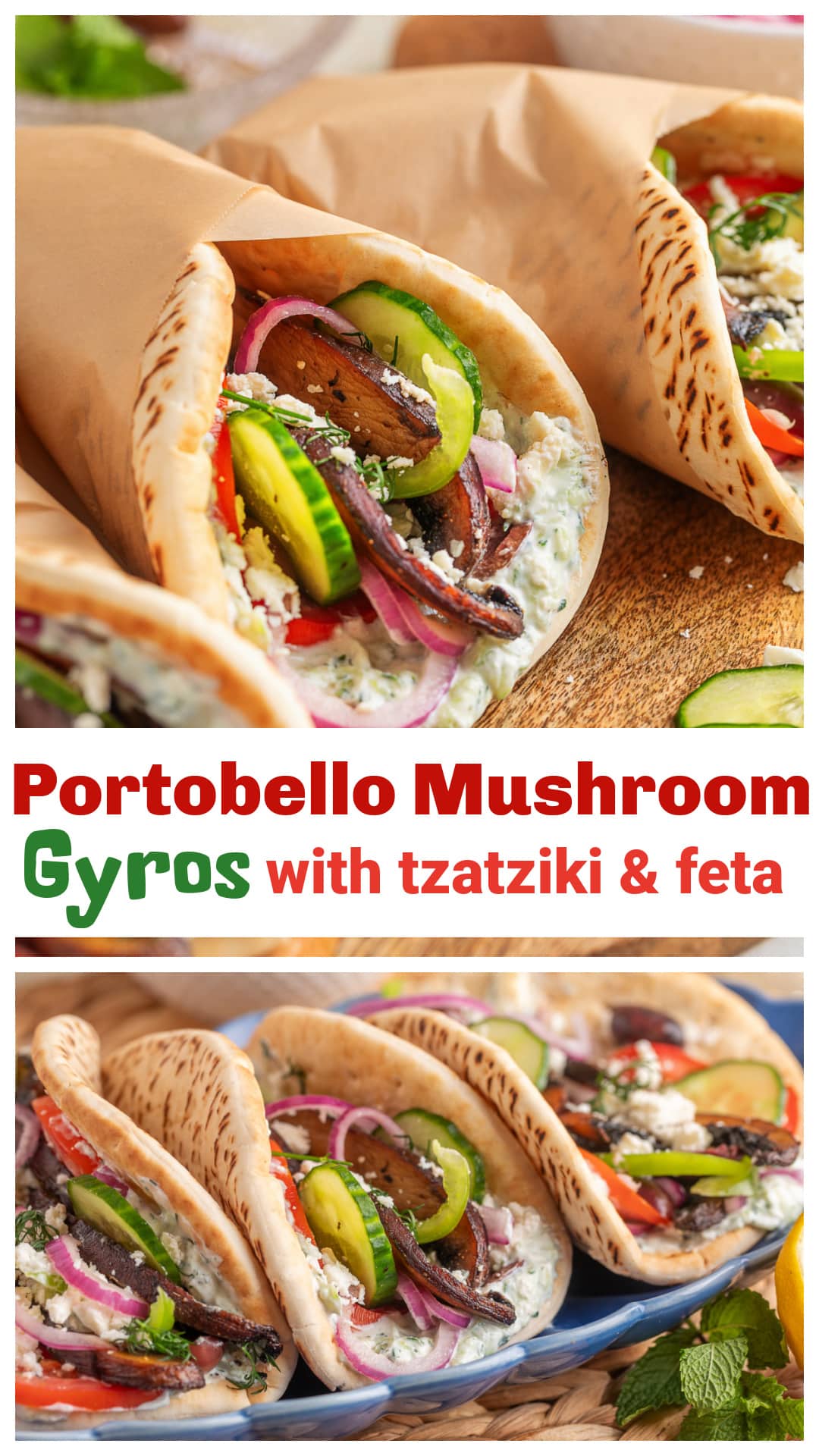 Pan-seared portobello mushrooms, creamy tzatziki, and crisp veggies all wrapped in soft pita—these Portobello Mushroom Gyros are fresh, flavorful, and perfect for a quick meatless dinner. A satisfying Mediterranean-inspired recipe you'll want on repeat. via @cmpollak1