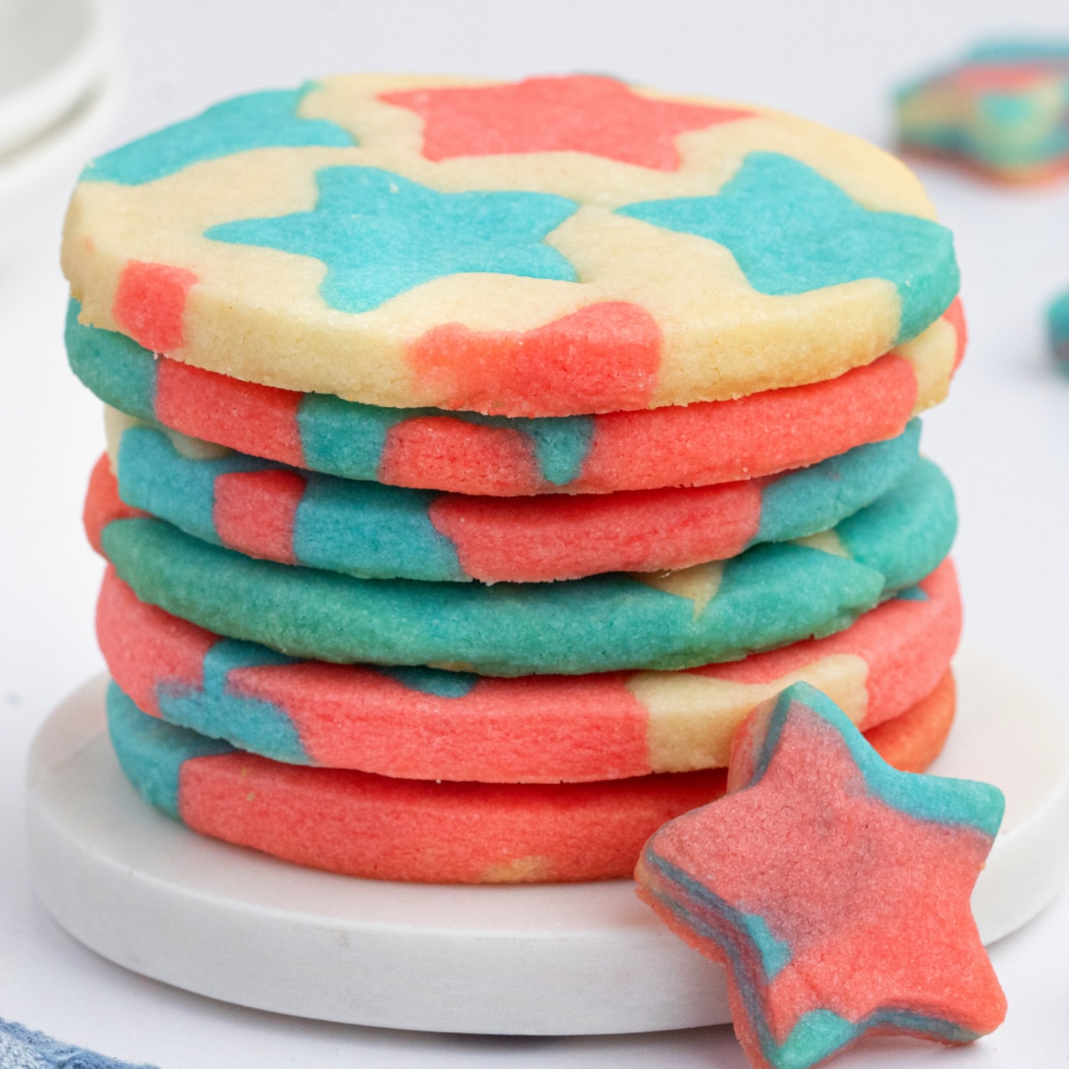 Red, White, and Blue Star Butter Cookies (Easy Patriotic Cookie Recipe)