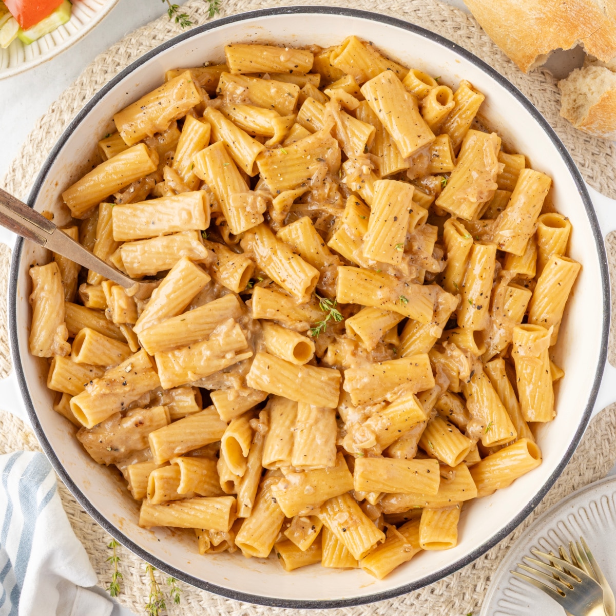 French Onion Pasta Recipe with Caramelized Onions and Gruyere