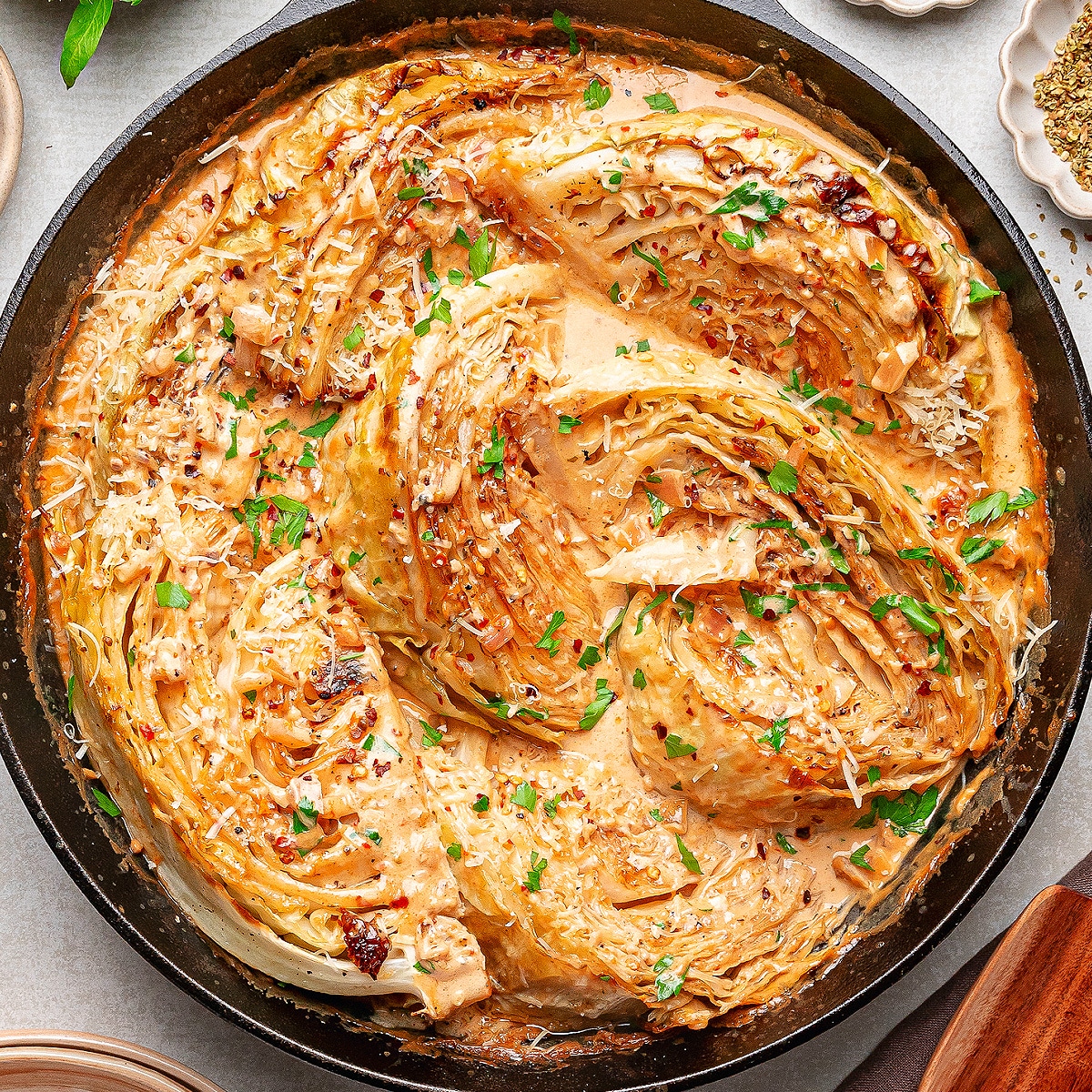 Marry Me Melting Cabbage with Creamy Tuscan Sauce
