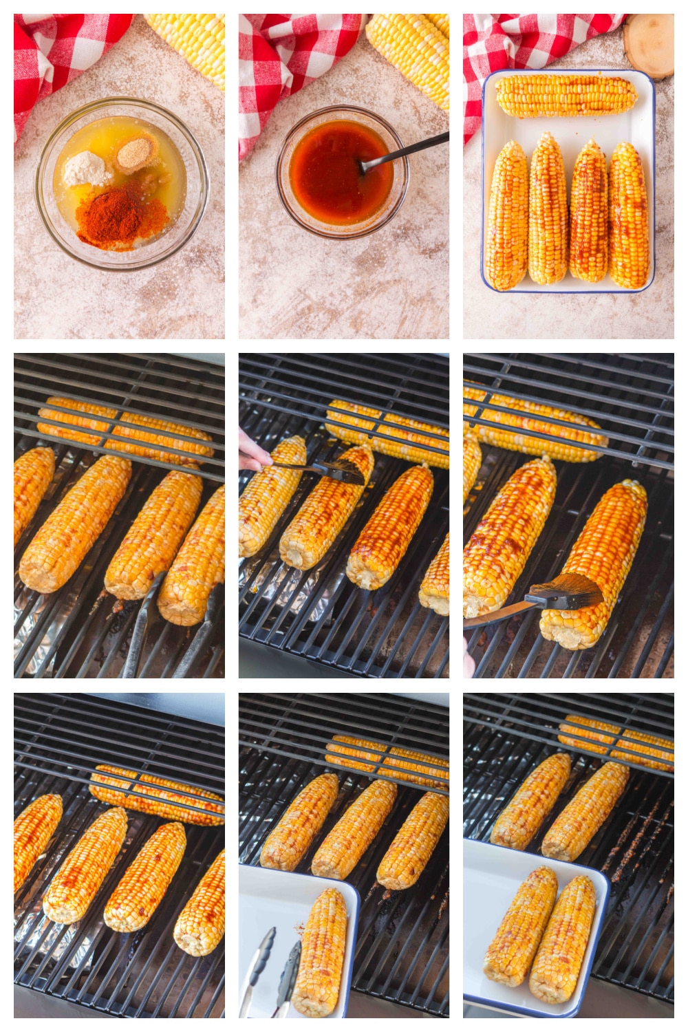 How to make smoked corn on the cob on a pellet grill with garlic butter Step-by-step photos showing how to smoke corn on the cob using a pellet grill
