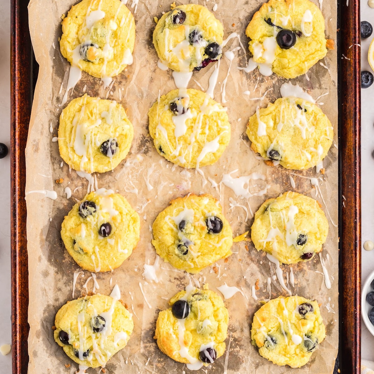 Lemon Blueberry Cake Mix Cookies