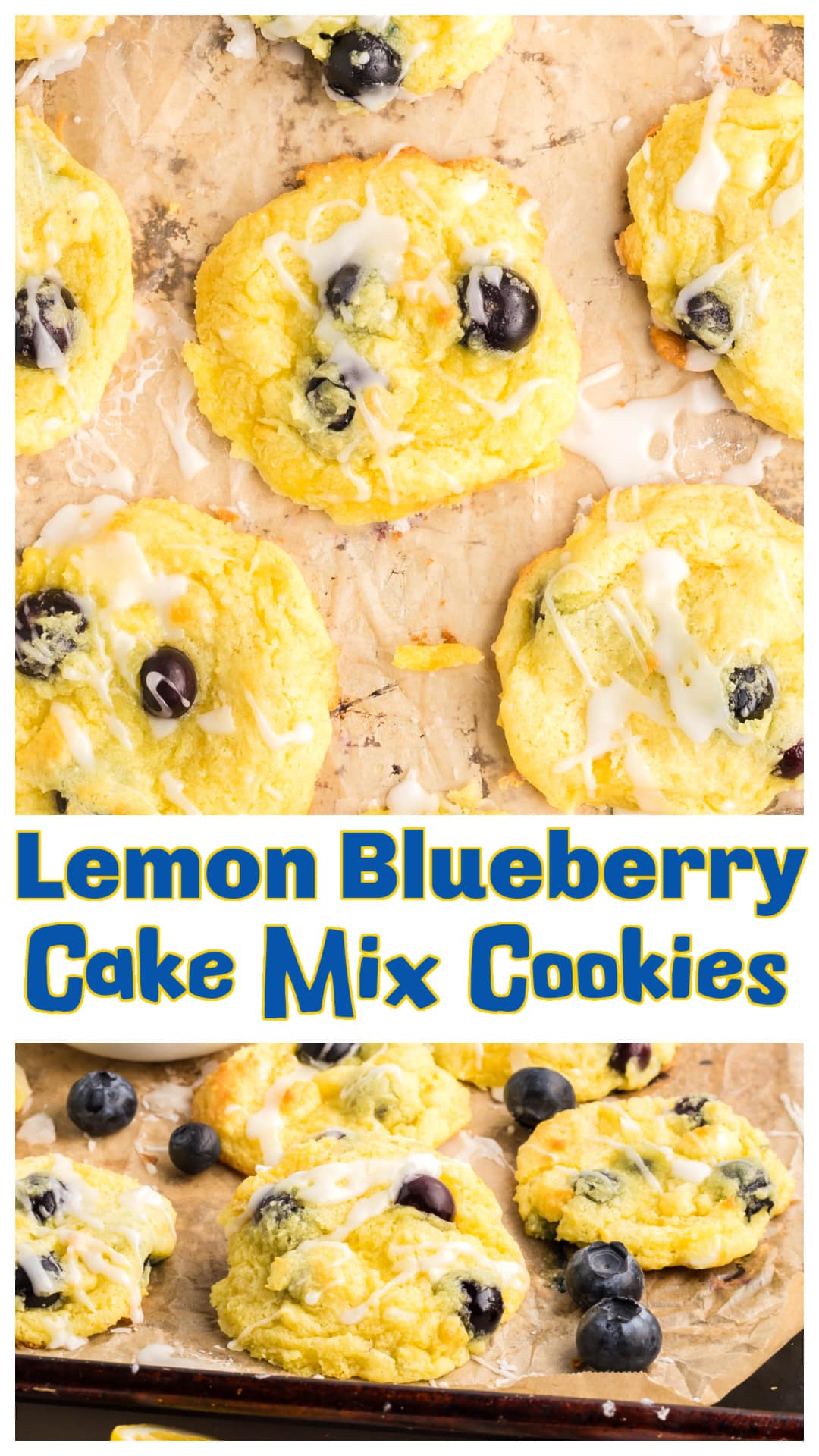 These lemon blueberry cake mix cookies bake up soft, golden, and full of tart-sweet flavor. Made with fresh blueberries, a lemon cake mix base, and a drizzle of lemon glaze, they’re the kind of shortcut dessert that still tastes homemade. Perfect for summer and impossible to eat just one. via @cmpollak1