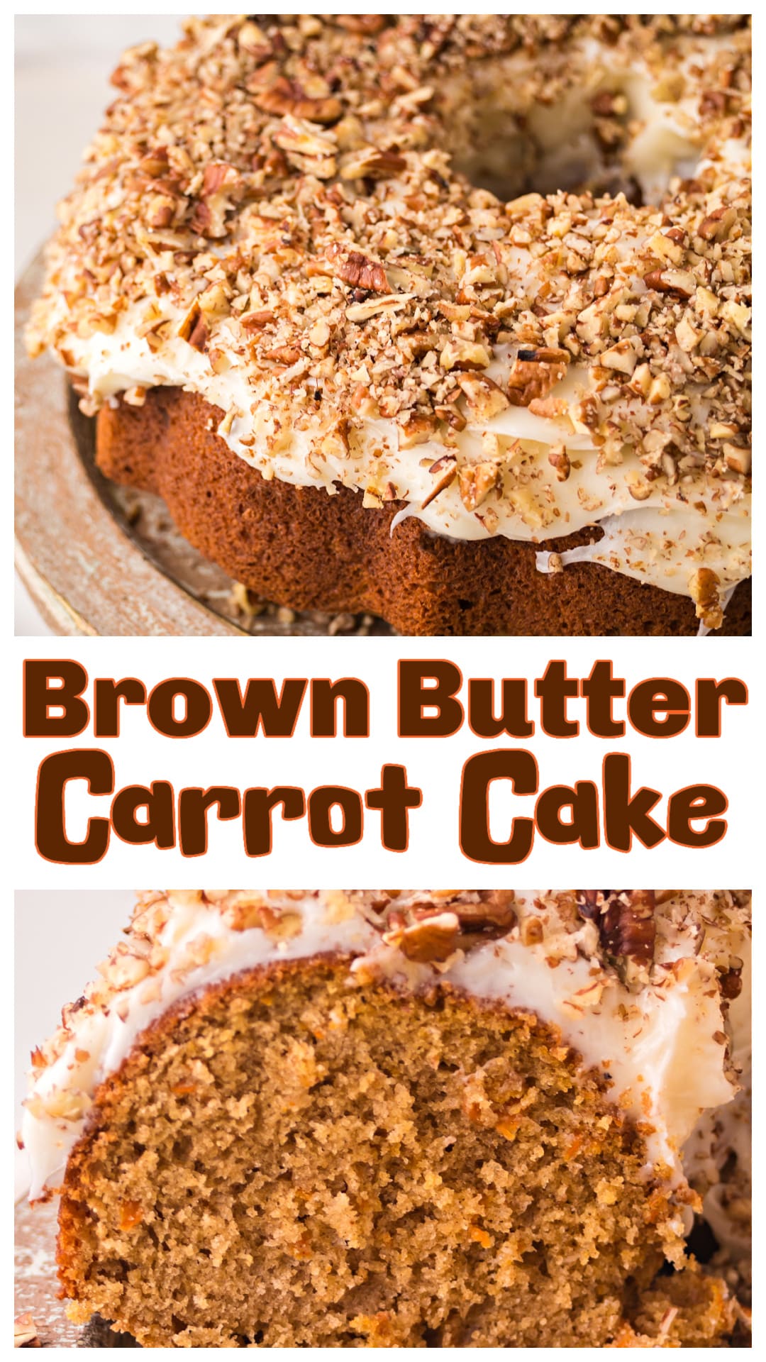 This Brown Butter Carrot Bundt Cake with cream cheese frosting transforms classic carrot cake into a fall dessert. Brown butter gives the batter a nutty depth, cinnamon makes it a true spiced carrot bundt cake, and shredded carrots keep it tender. Baked in a bundt pan with plenty of ridges to catch the frosting, it feels like fall baking at its best. Perfect for holidays, gatherings, or anytime you want carrot cake with more flavor. via @cmpollak1
