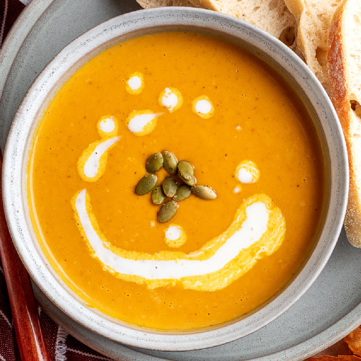 Roasted Garlic Pumpkin Soup with Brown Butter