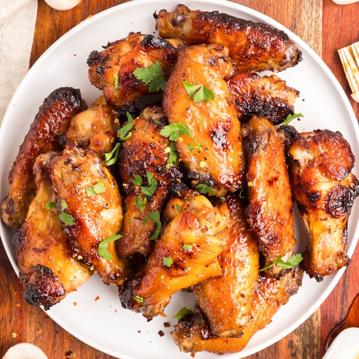 Sticky Baked Honey Garlic Chicken Wings