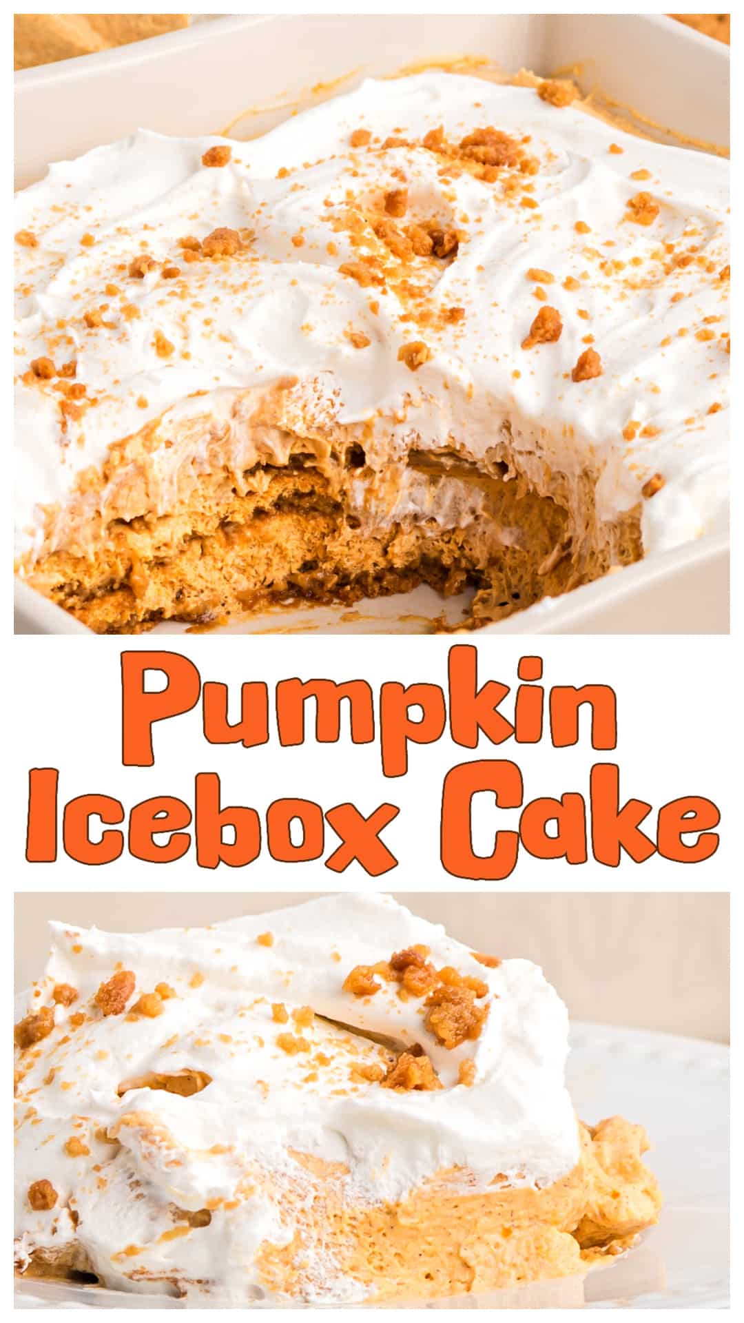 Cold and creamy pumpkin icebox cake is the no bake pumpkin dessert I make when it’s still warm but I’m ready for fall flavors. Layers of gingersnaps and pumpkin cream filling soften together in the fridge for an easy pumpkin dessert for fall that slices beautifully. This pumpkin refrigerator cake is simple to make ahead and works for holidays, potlucks, or weeknight dinners. If you love no bake pumpkin cake with gingersnaps, this is the best no bake pumpkin dessert for early fall. via @cmpollak1