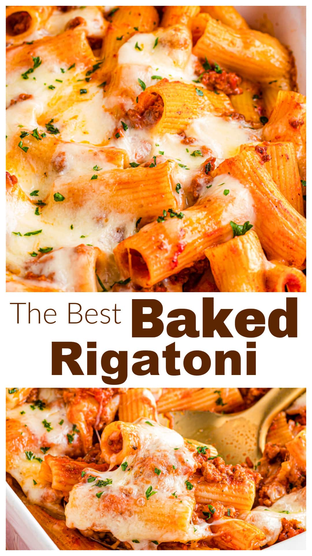 This baked rigatoni recipe layers rigatoni pasta with ground beef, mozzarella, Parmesan, and red sauce, then bakes until bubbling and golden. The cheesy top crisps at the edges while the noodles soak up all that sauce. It’s hearty, simple, and loaded with flavor in every bite. A bubbling baked pasta dinner that’s easy enough for weeknights but feels like something special every time you make it. via @cmpollak1