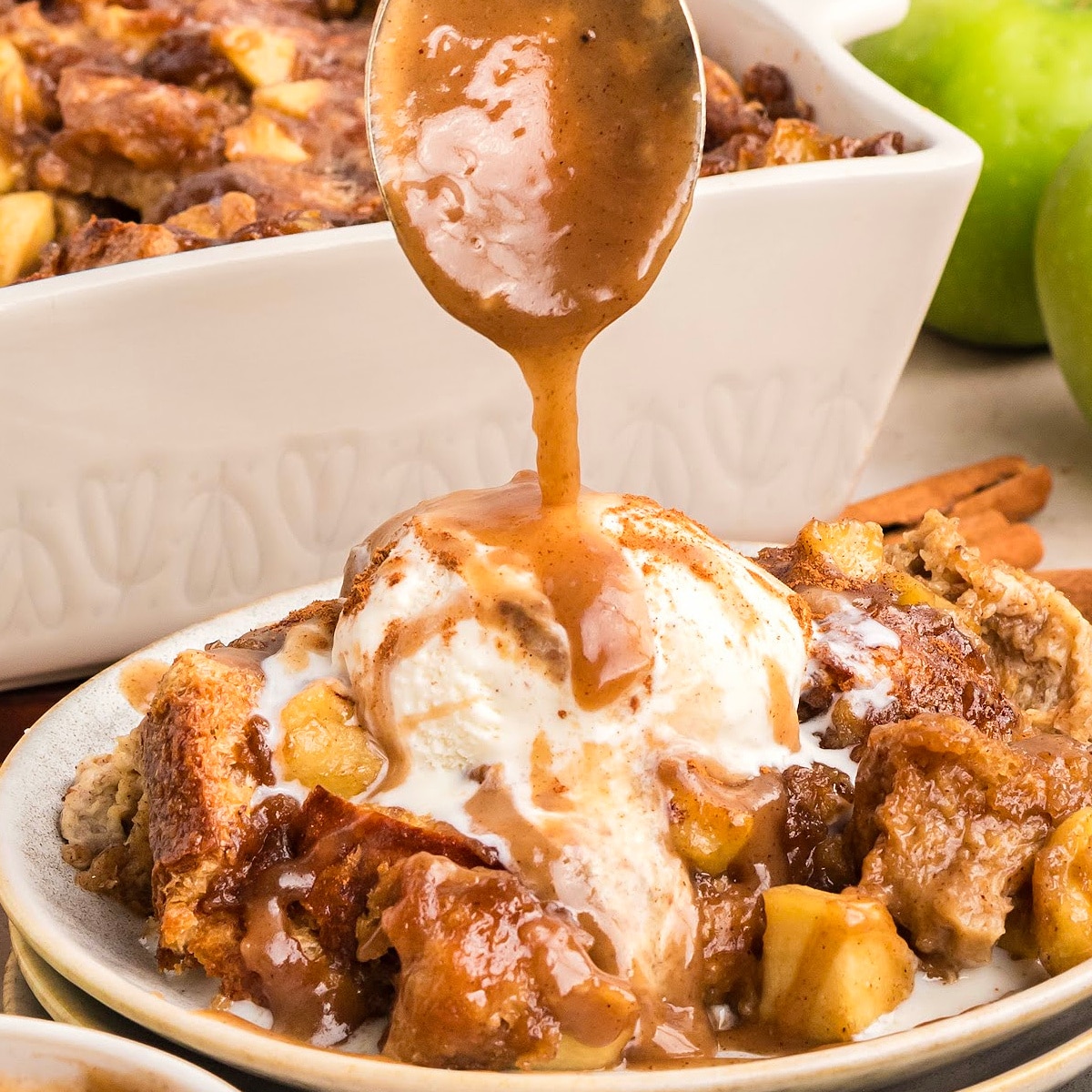 Caramel Apple Bread Pudding