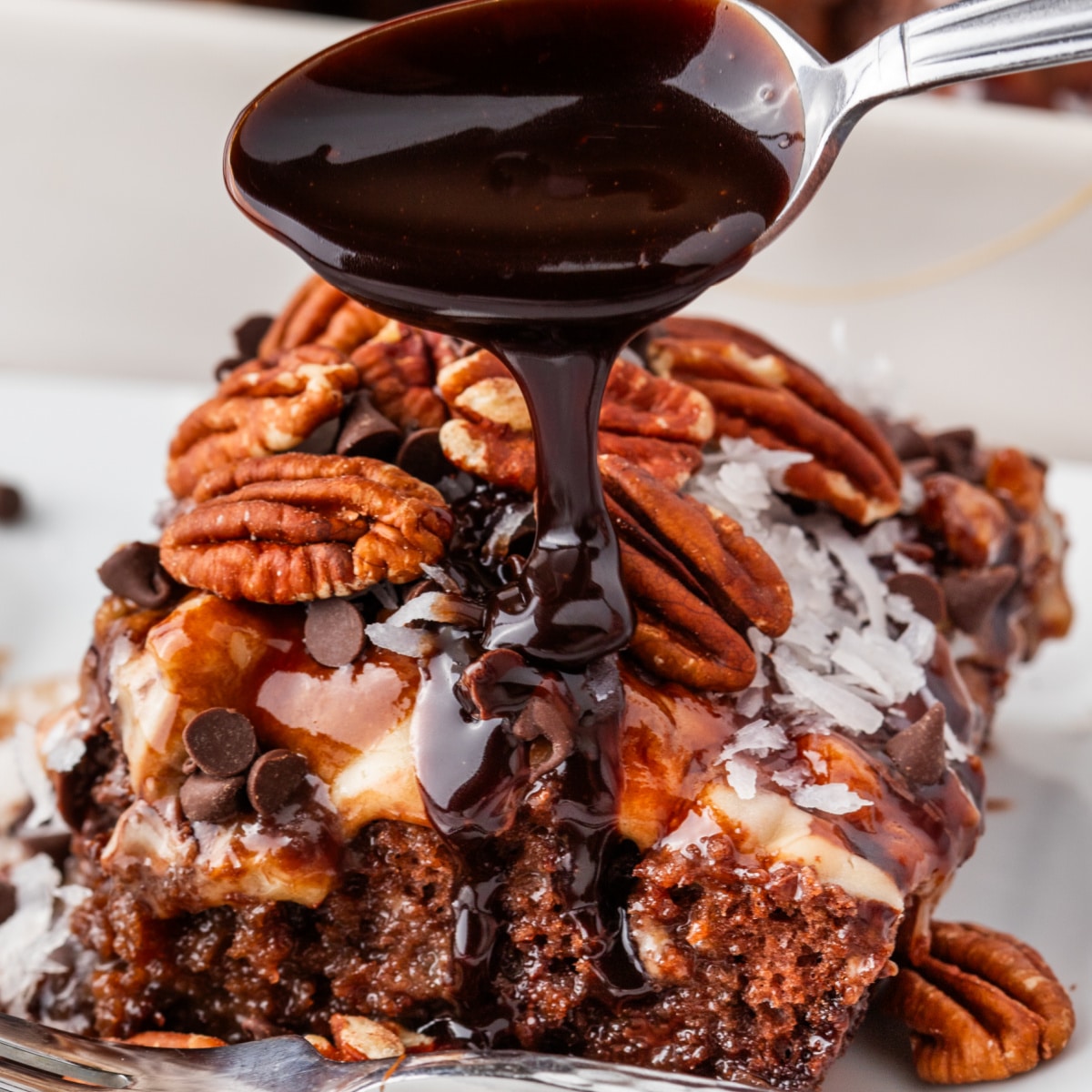 German Chocolate Poke Cake