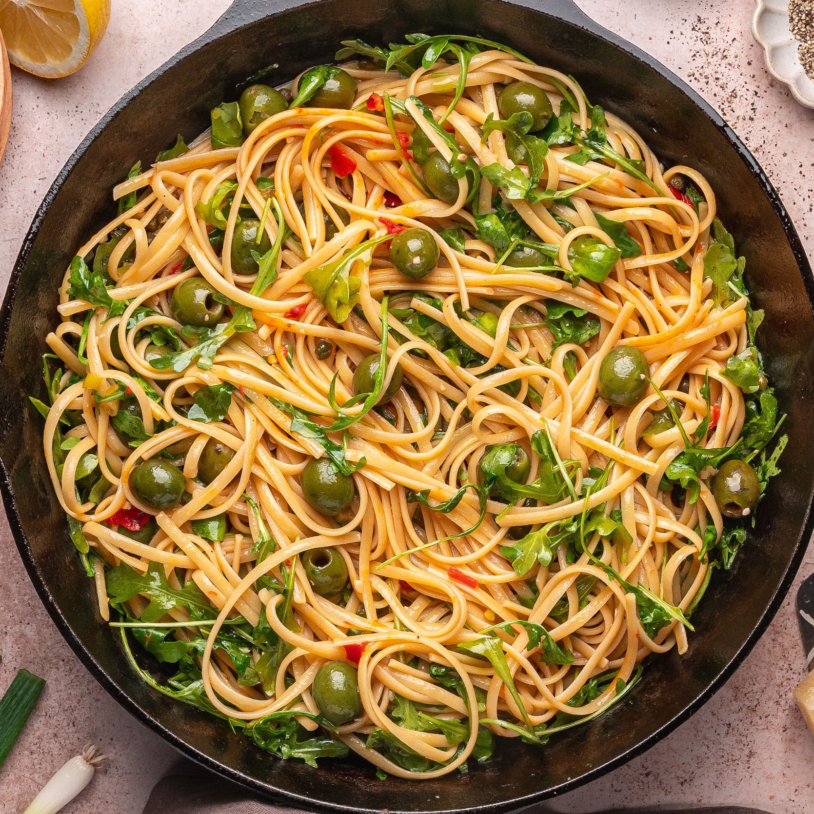 Green Olive Puttanesca Pasta