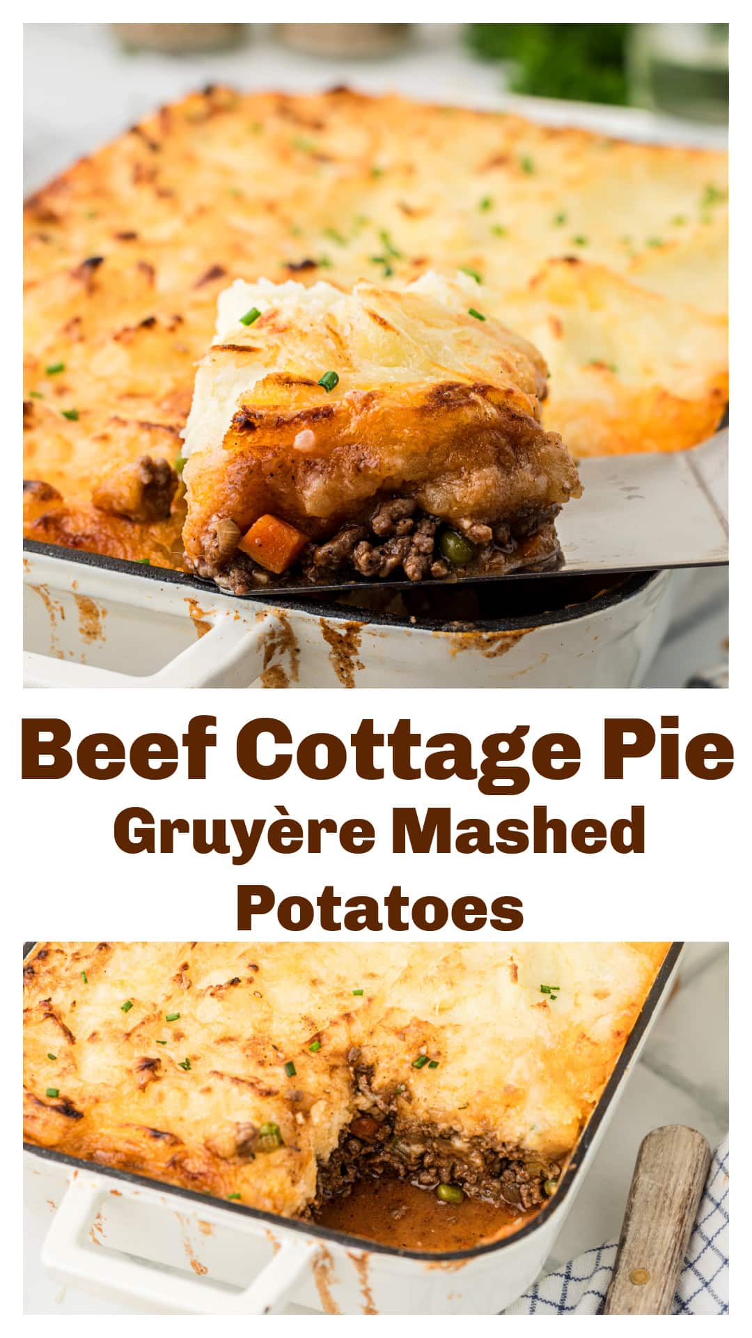 Cottage pie with Gruyère mashed potatoes brings together deeply browned beef, garlicky mash, and nutty cheese baked until golden. This version keeps it classic but adds real flavor depth with a layer of melted Gruyère that crisps under heat. A comforting beef dinner that holds its shape, reheats beautifully, and tastes like something worth waiting for on a cold night. via @cmpollak1