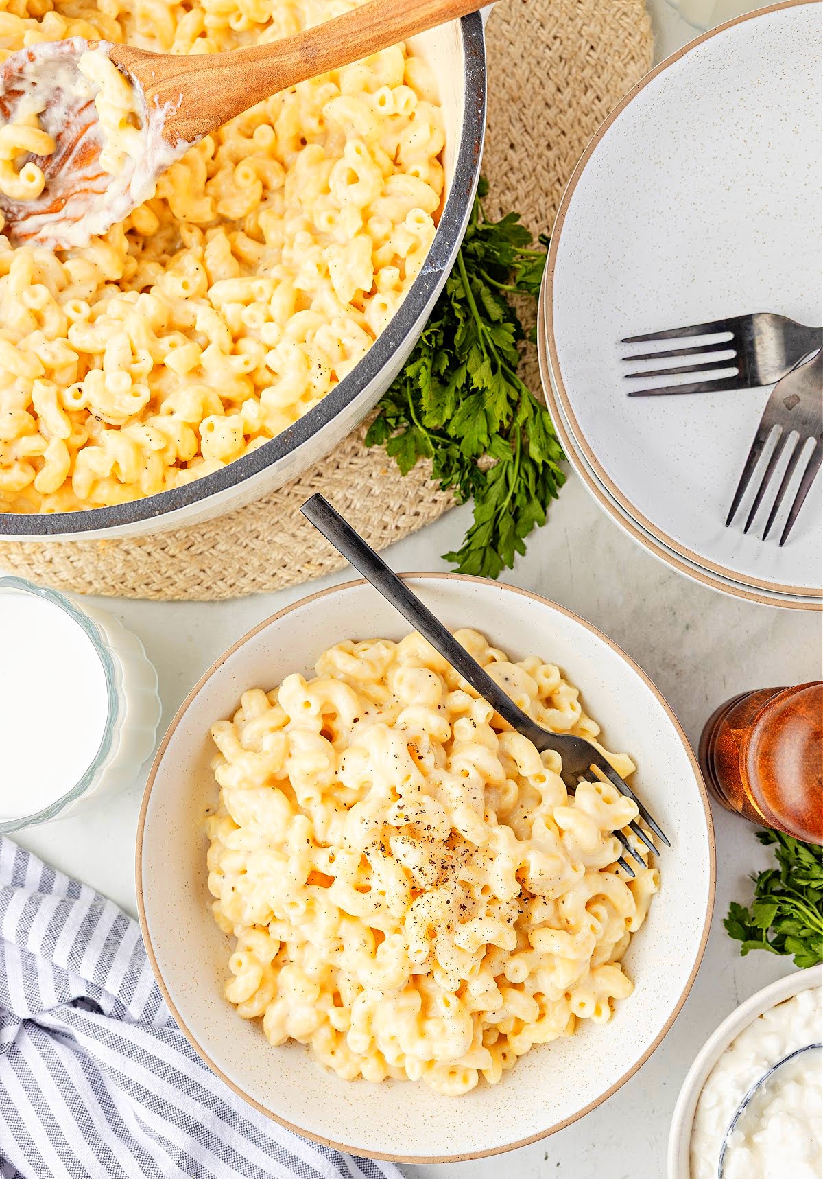 High protein cottage cheese mac and cheese. High protein cottage cheese mac and cheese with a smooth, rich cheddar sauce.