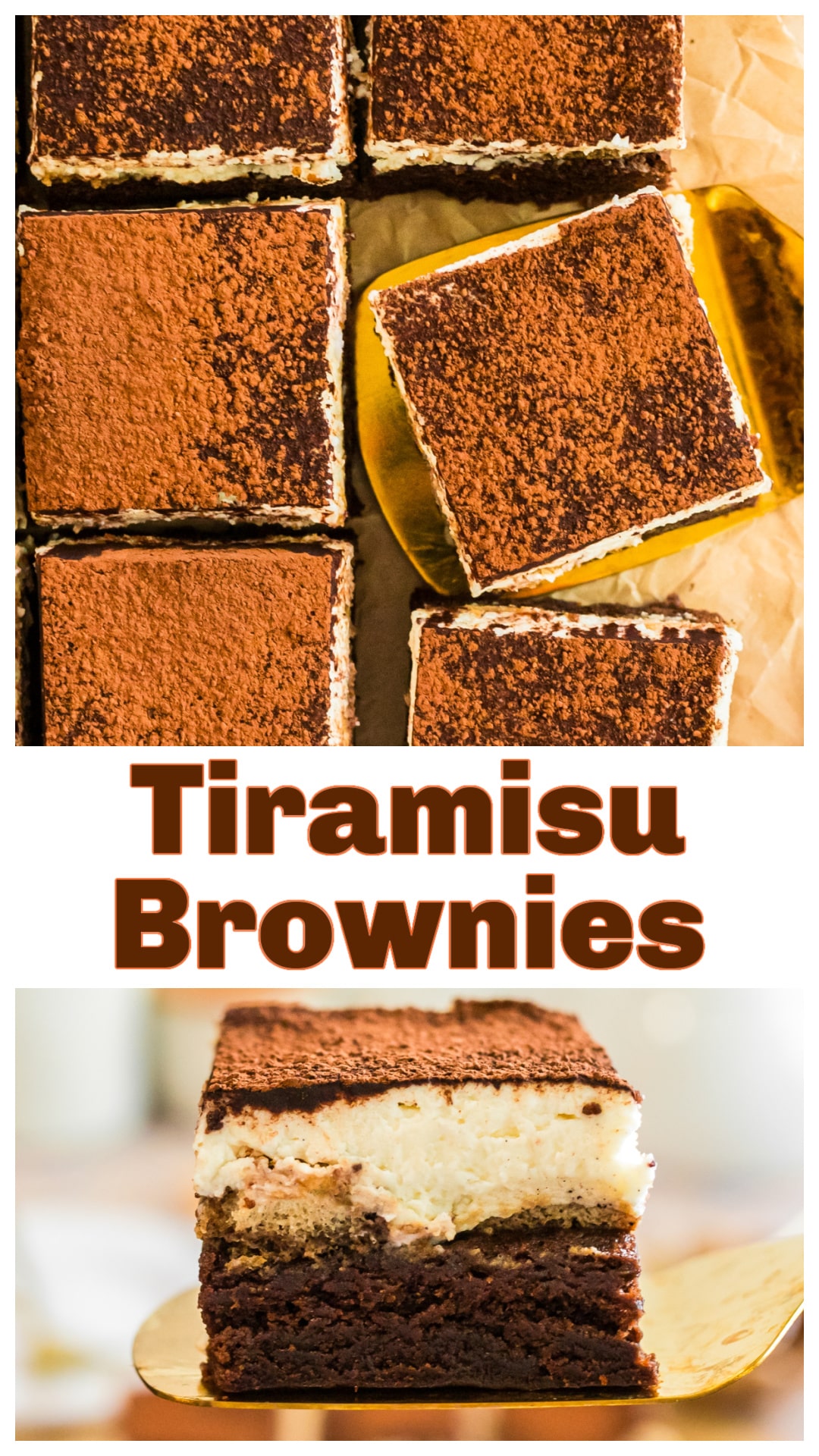 Tiramisu brownies combine everything you love about classic tiramisu and fudgy brownies. Layers of espresso-soaked ladyfingers, whipped mascarpone cream, and cocoa powder sit over a rich brownie base for an easy tiramisu dessert. These mascarpone brownies are the perfect mix of coffee, chocolate, and cream, impressive enough for entertaining but simple enough for any night. Save this brownie tiramisu dessert for your next craving. via @cmpollak1