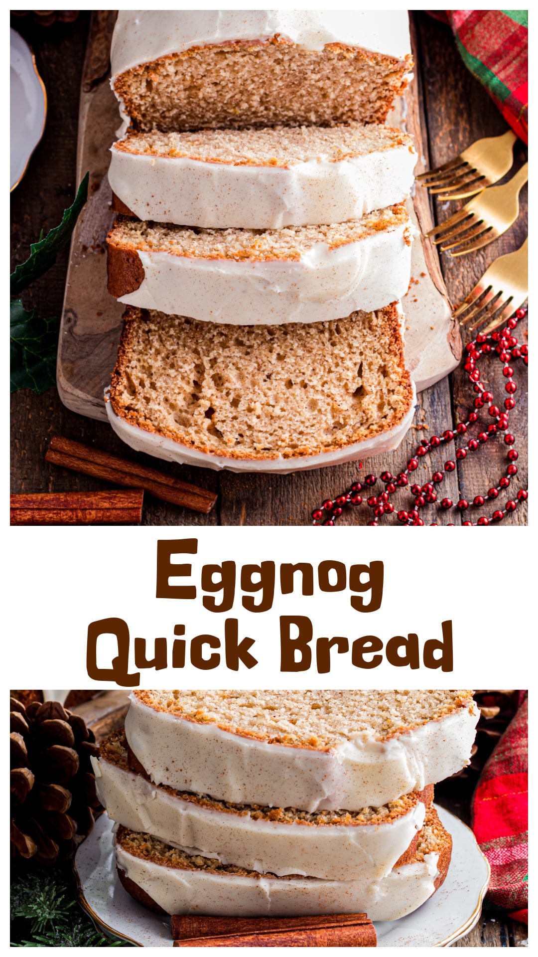 Tender homemade eggnog bread baked with warm nutmeg and cinnamon, finished with a smooth eggnog glaze. This easy holiday quick bread stays soft and rich without being dense, making it perfect for Christmas morning, gifting, or winter baking. Simple ingredients, one loaf pan, and no mixer required. A seasonal bread recipe that slices beautifully and tastes even better the next day. via @cmpollak1