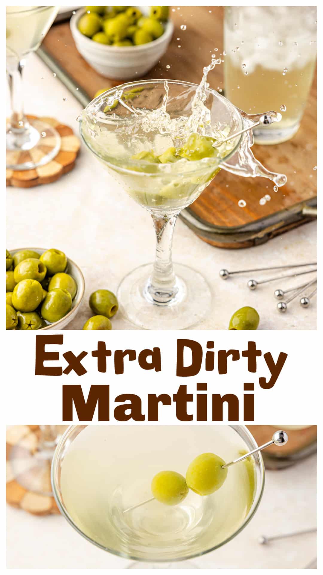 This extra dirty martini is brine-first, shaken hard, and completely uninterested in sweetness. Vodka keeps the focus on olive brine, dry vermouth adds structure, and the whole thing stays cold enough to bite back. It’s a very dirty martini for people who like their cocktails saline, direct, and finished on purpose. Make it ahead, shake it again, and serve it when subtlety isn’t the goal. via @cmpollak1