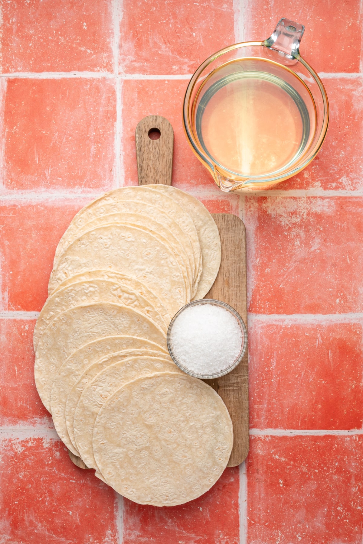 ingredients for homemade fried tortilla chips recipe