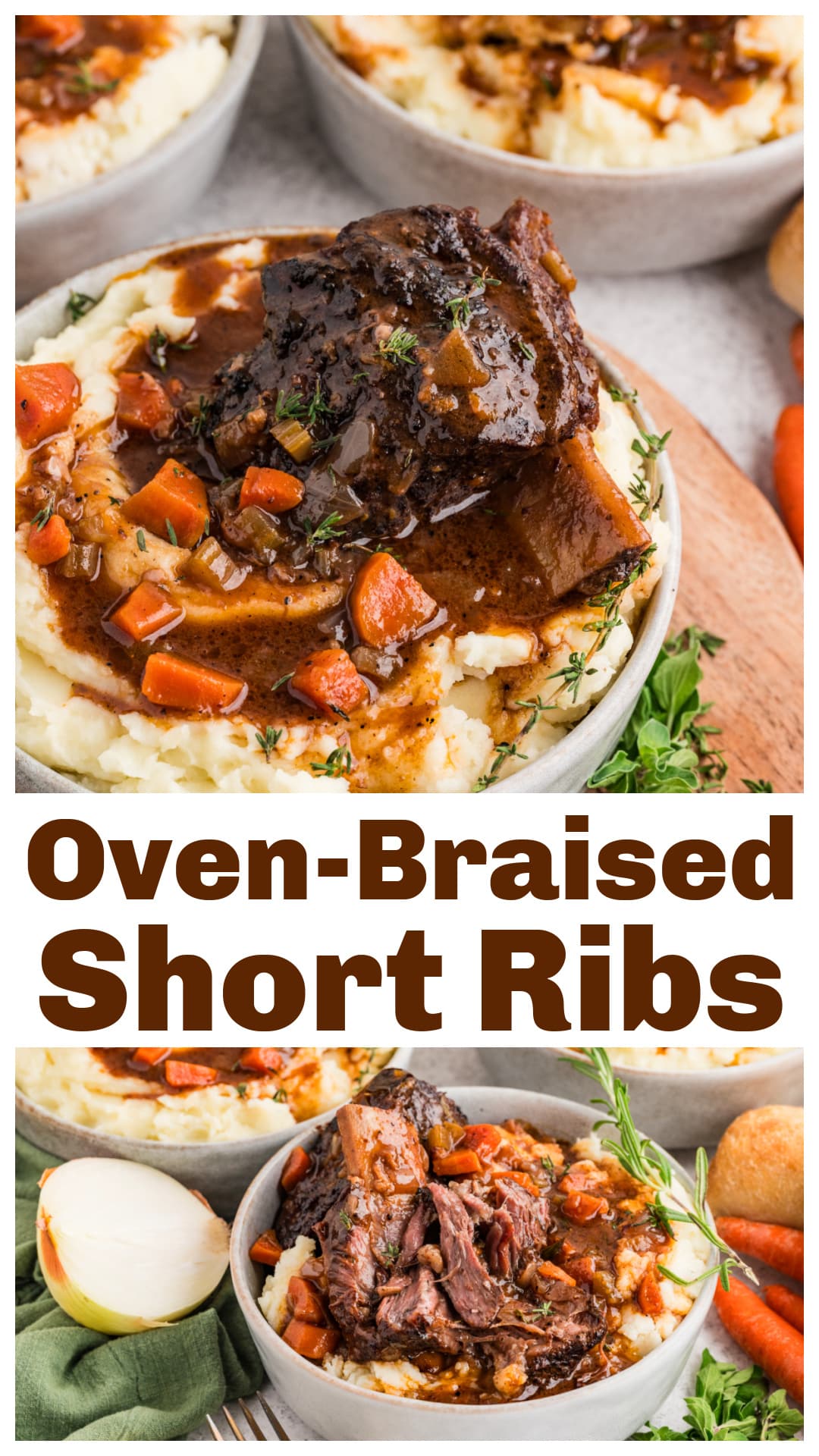 Oven-braised short ribs cooked low and steady until deeply tender and rich with red wine, herbs, and aromatics. This slow-braised short rib recipe is ideal for Christmas Eve or winter dinners when you want comfort without stress. The ribs cook gently in the oven, developing a deeply savory sauce while you step away. Serve over mashed potatoes or polenta for a relaxed, make-ahead-friendly meal that feels special without hovering over the stove. via @cmpollak1