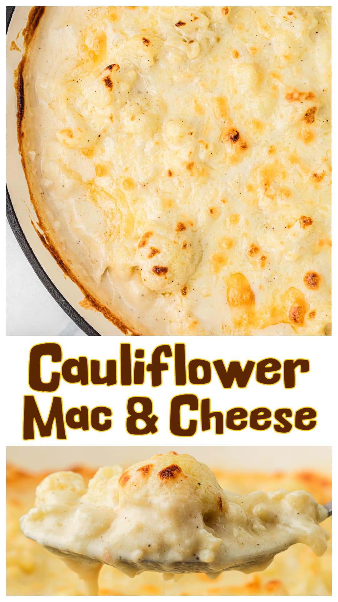 Cauliflower mac and cheese baked with a proper roux-based cheese sauce, sour cream, and sharp white cheddar. Steamed cauliflower replaces pasta for a rich, comforting dish that’s creamy, bubbly, and deeply satisfying. Includes tips to avoid watery sauce and get a smooth, well-melted cheese finish. via @cmpollak1