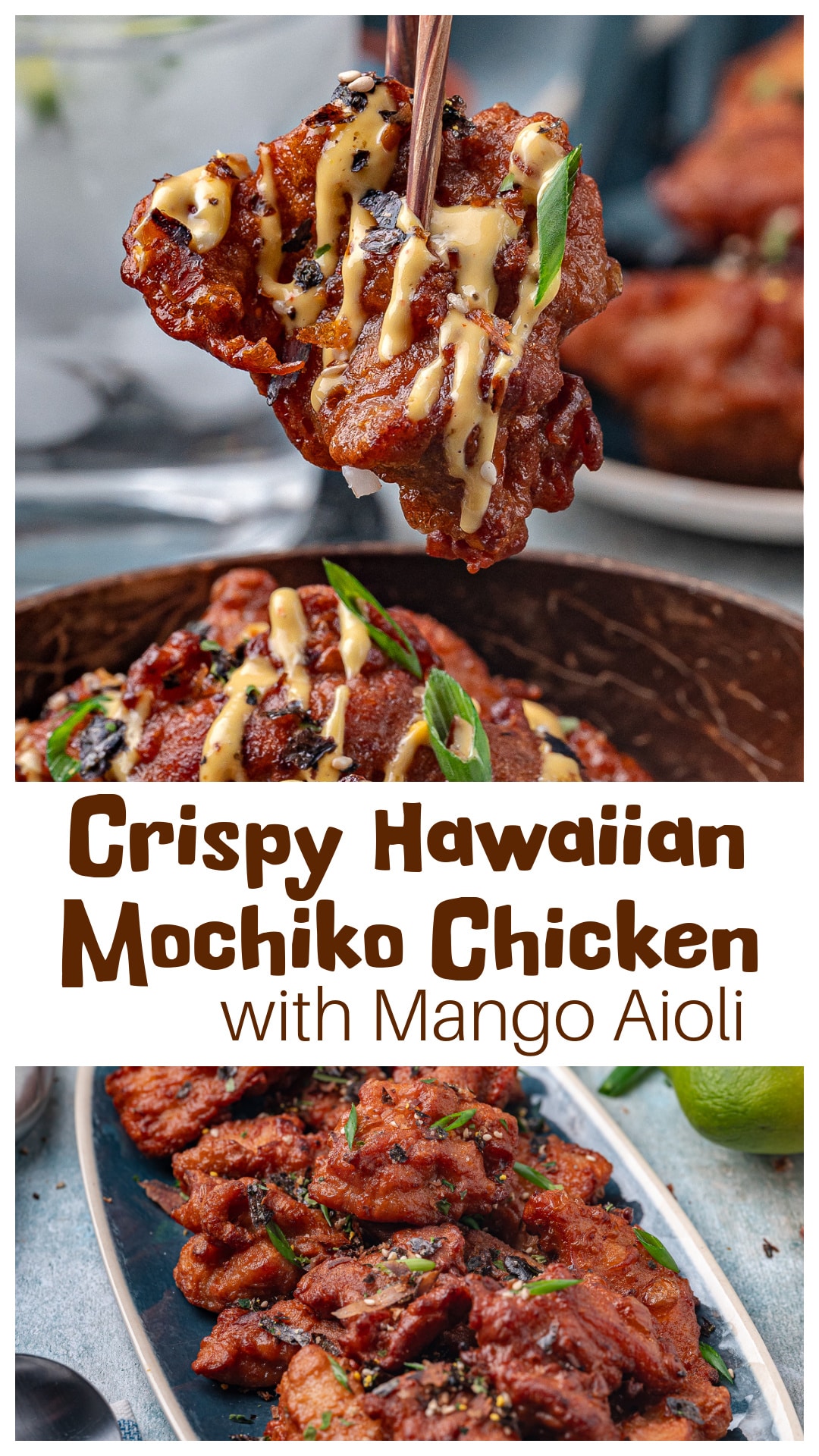 This crispy Hawaiian mochiko chicken fries up with a chewy-crisp shell thanks to sweet rice flour, eggs, and a soy-ginger marinade. It’s naturally gluten-free without feeling like a compromise, finished with mango aioli that pulls everything together. Salty, slightly sweet, and exactly the kind of fried chicken you keep thinking about. via @cmpollak1